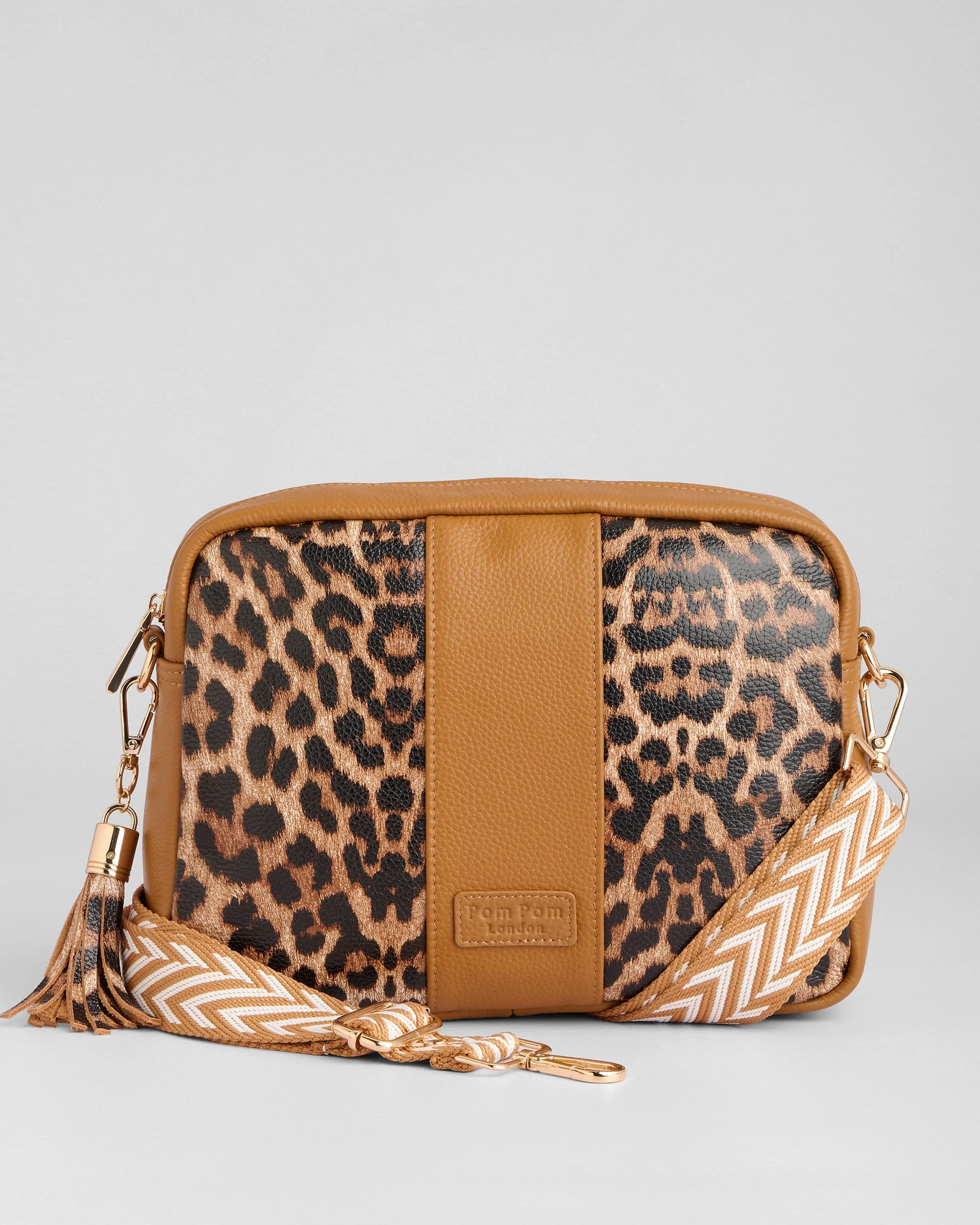 Pom Pom London City Plus Bag Leopard Print Maple - Image 5
