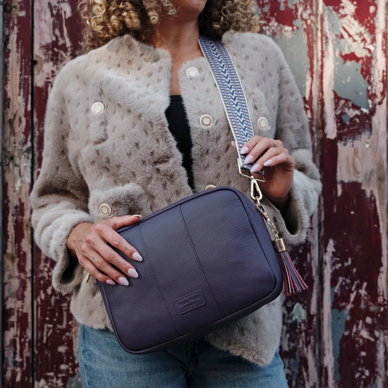 Pom Pom London City Plus Bag Purple Nightshade - Image 5