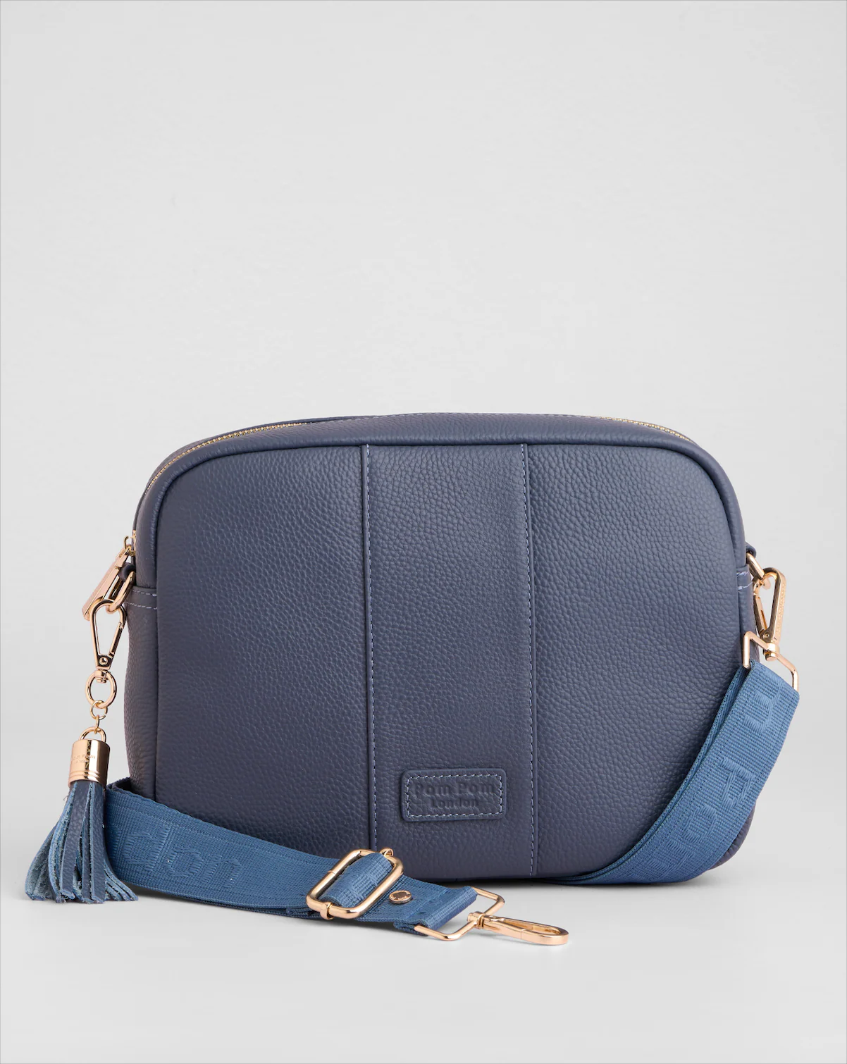 Pom Pom London City Plus Bag Slate Blue - Image 3