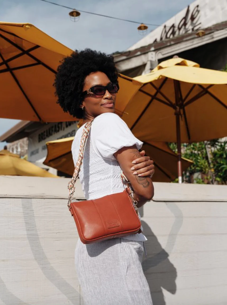 Pom Pom London City Slim Bag Burnt Orange - Image 2