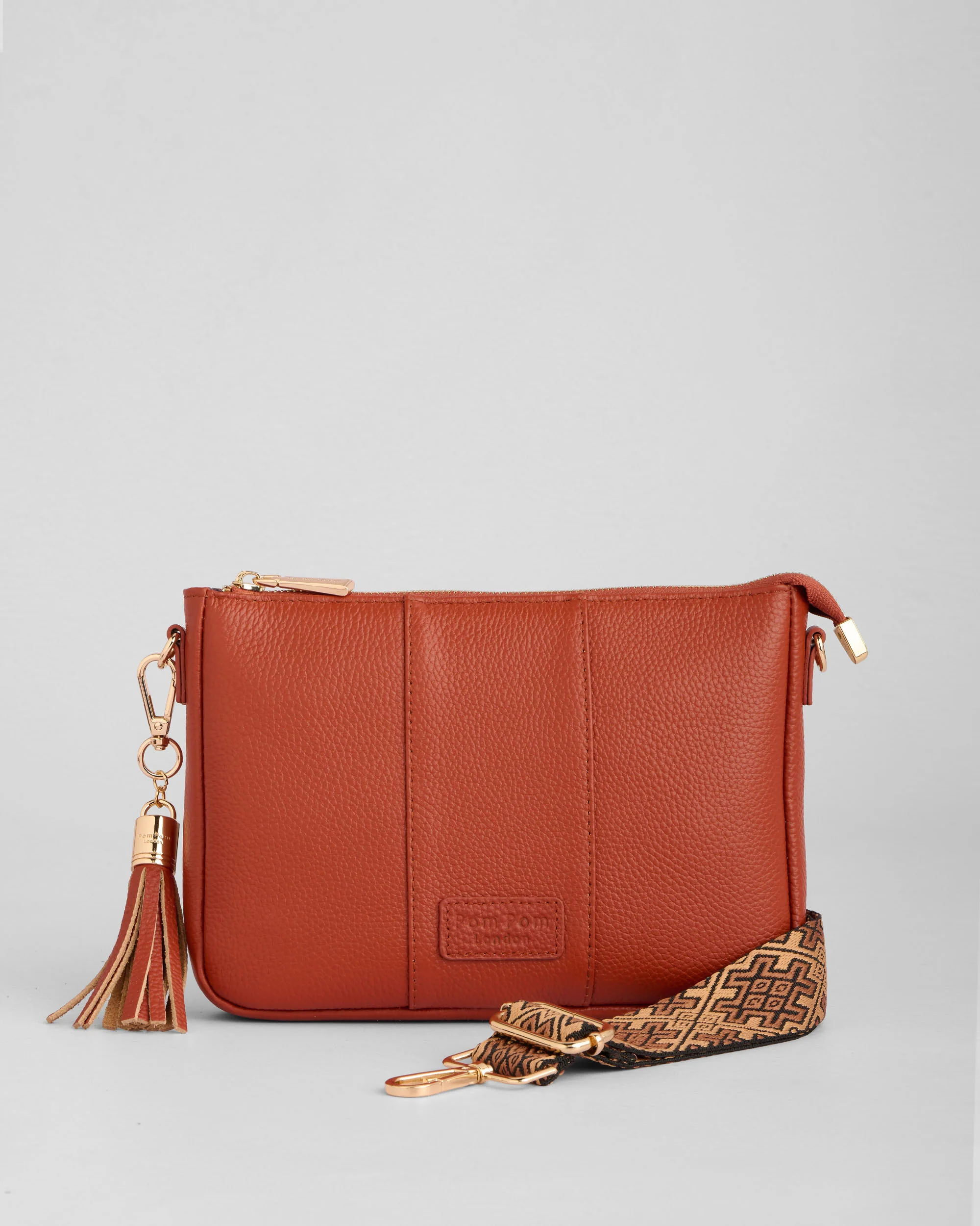 Pom Pom London City Slim Bag Burnt Orange - Image 3