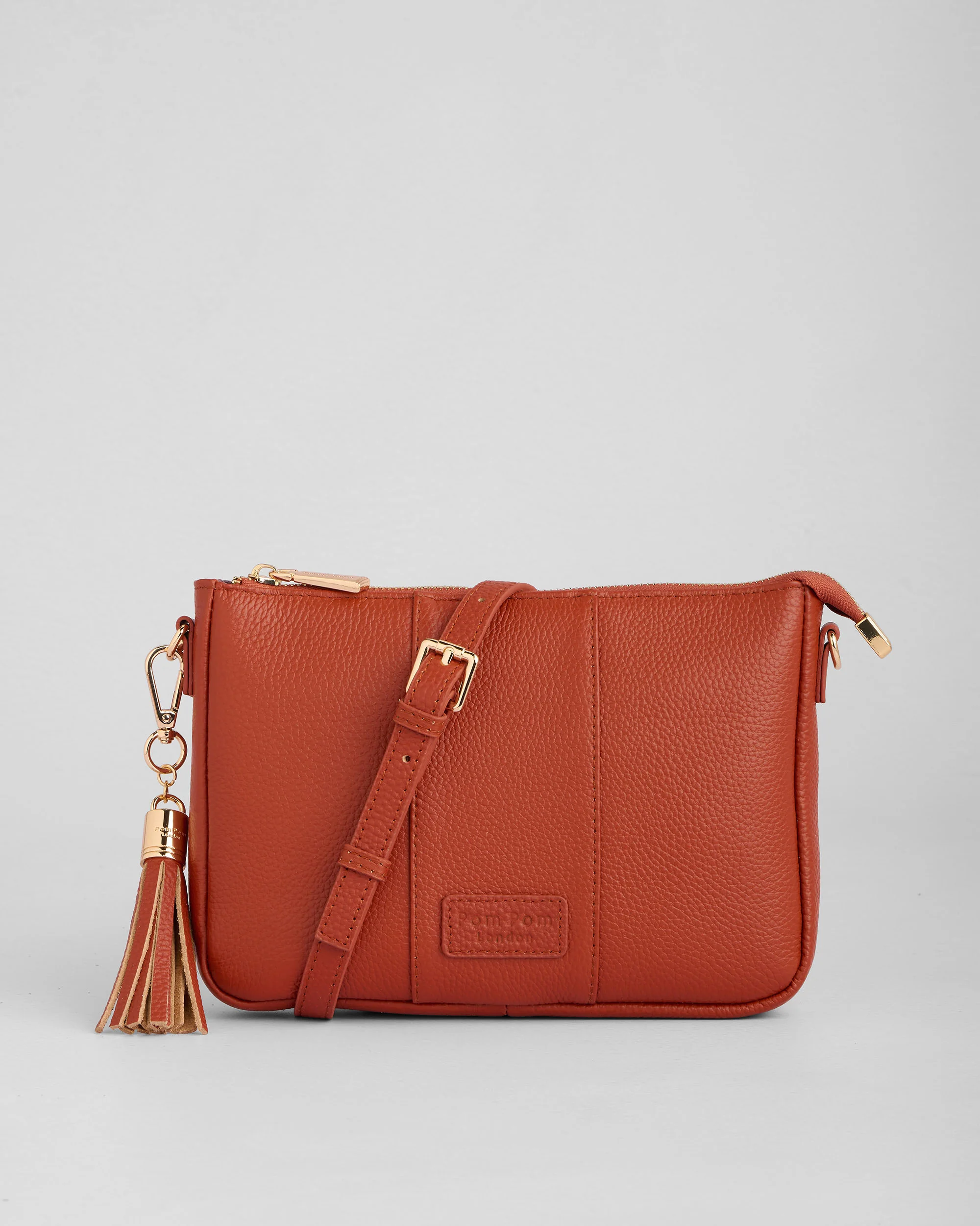Pom Pom London City Slim Bag Burnt Orange - Image 4