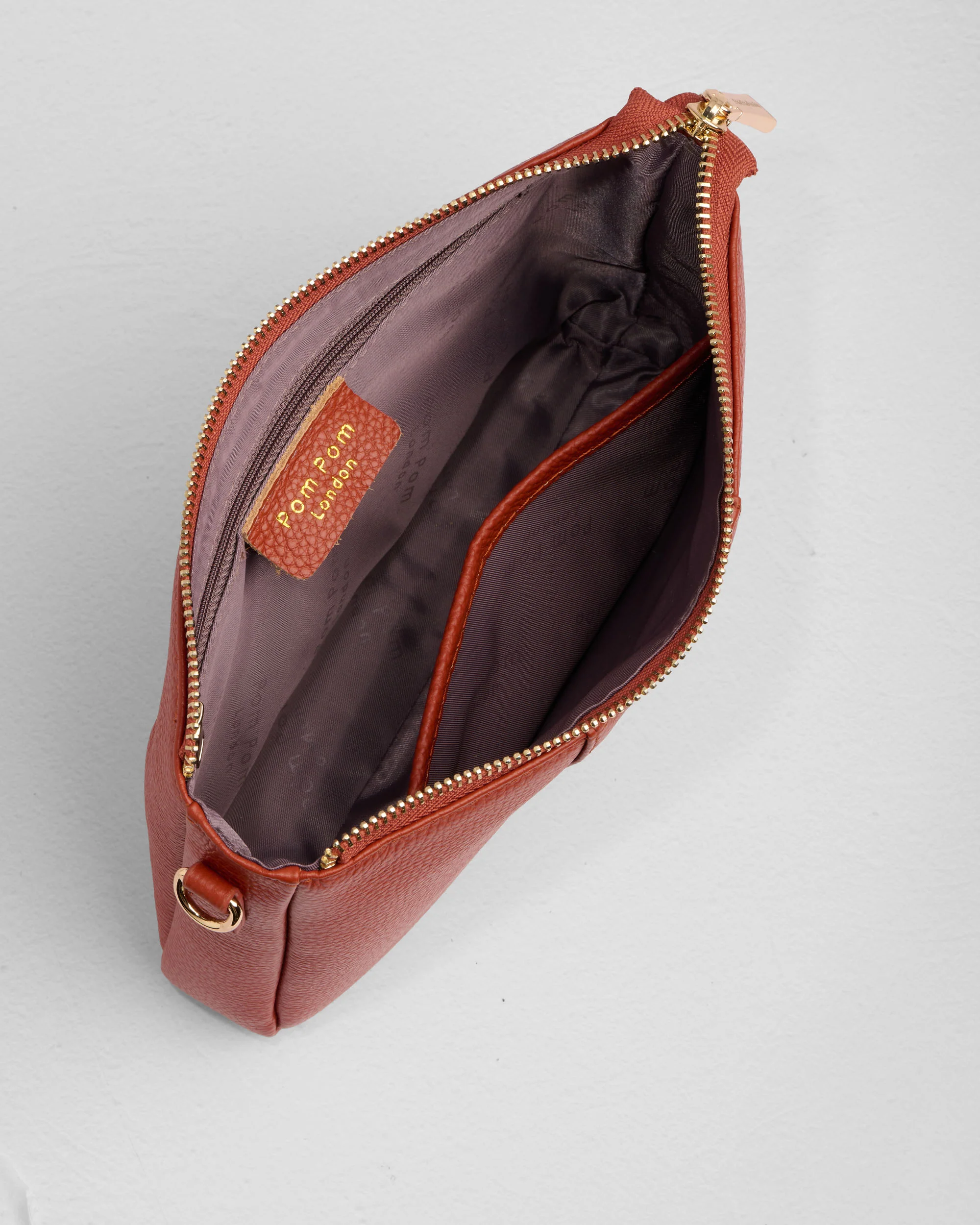 Pom Pom London City Slim Bag Burnt Orange - Image 6