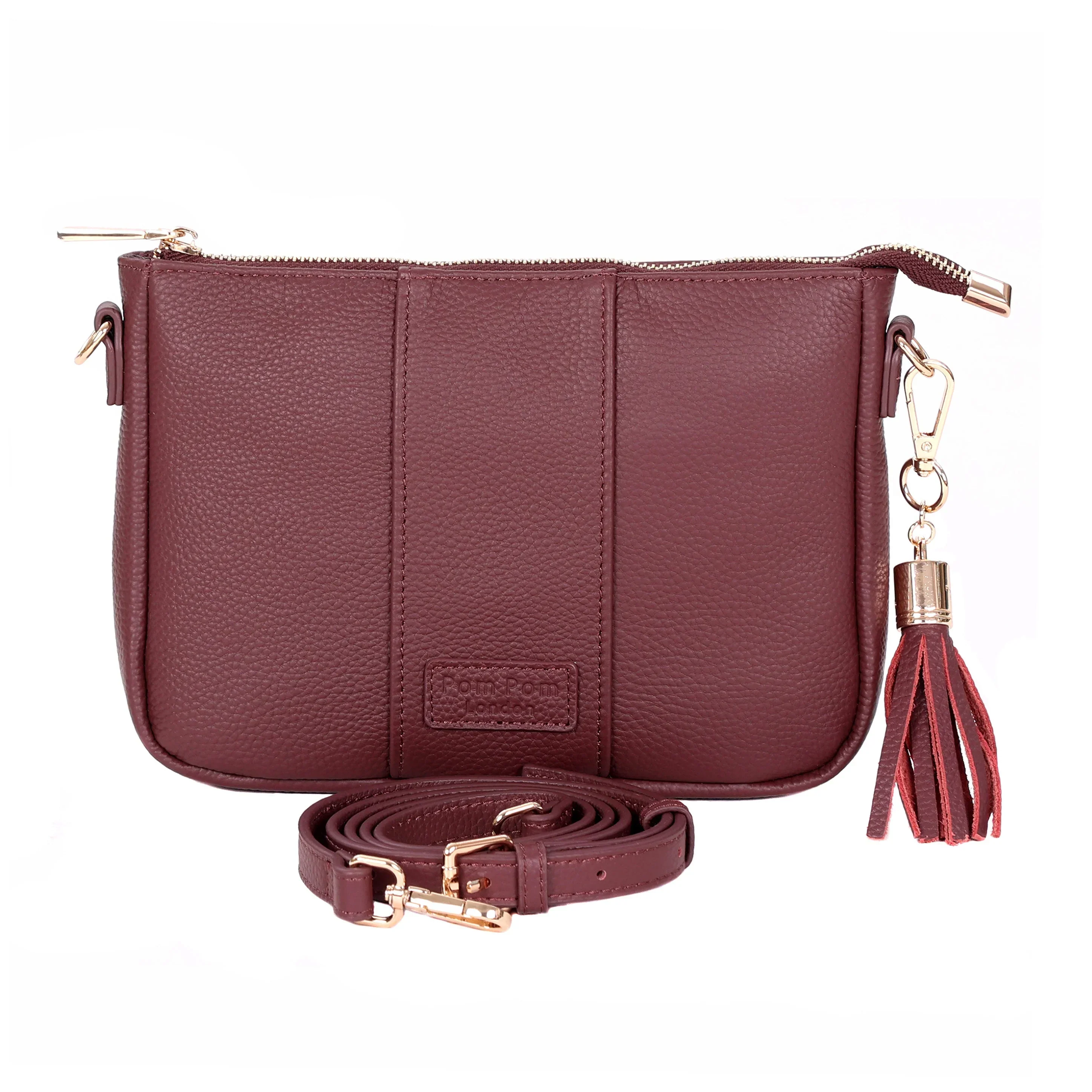 Pom Pom London City Slim Bag Deep Burgundy - Image 5