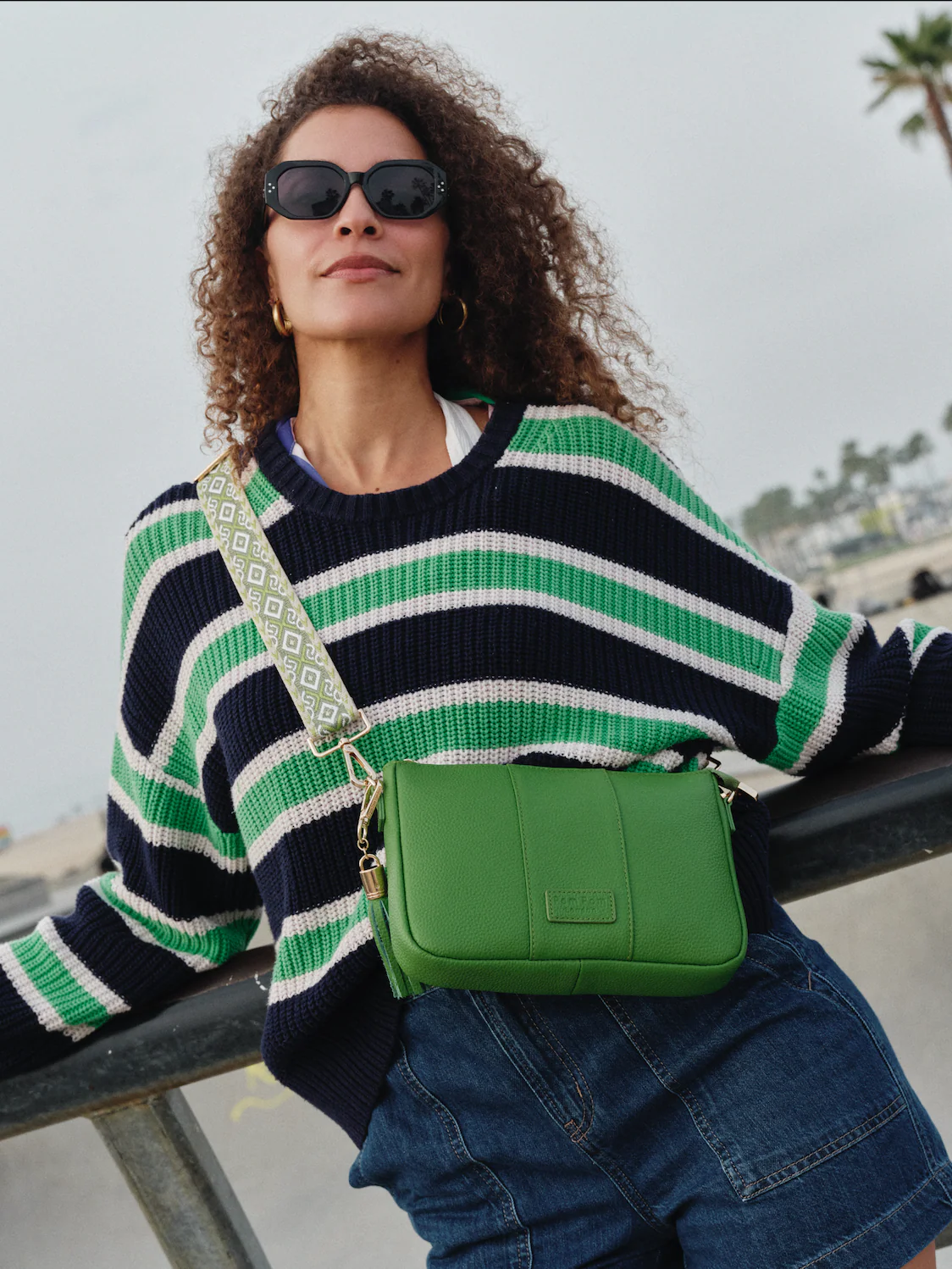 Pom Pom London City Slim Bag Frog Green - Image 2