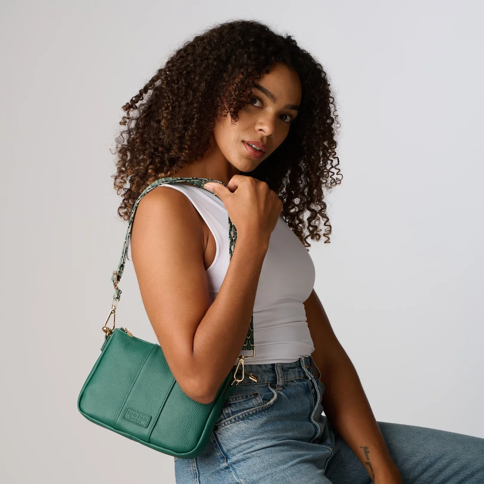 Pom Pom London City Slim Bag Madeira Green - Image 6