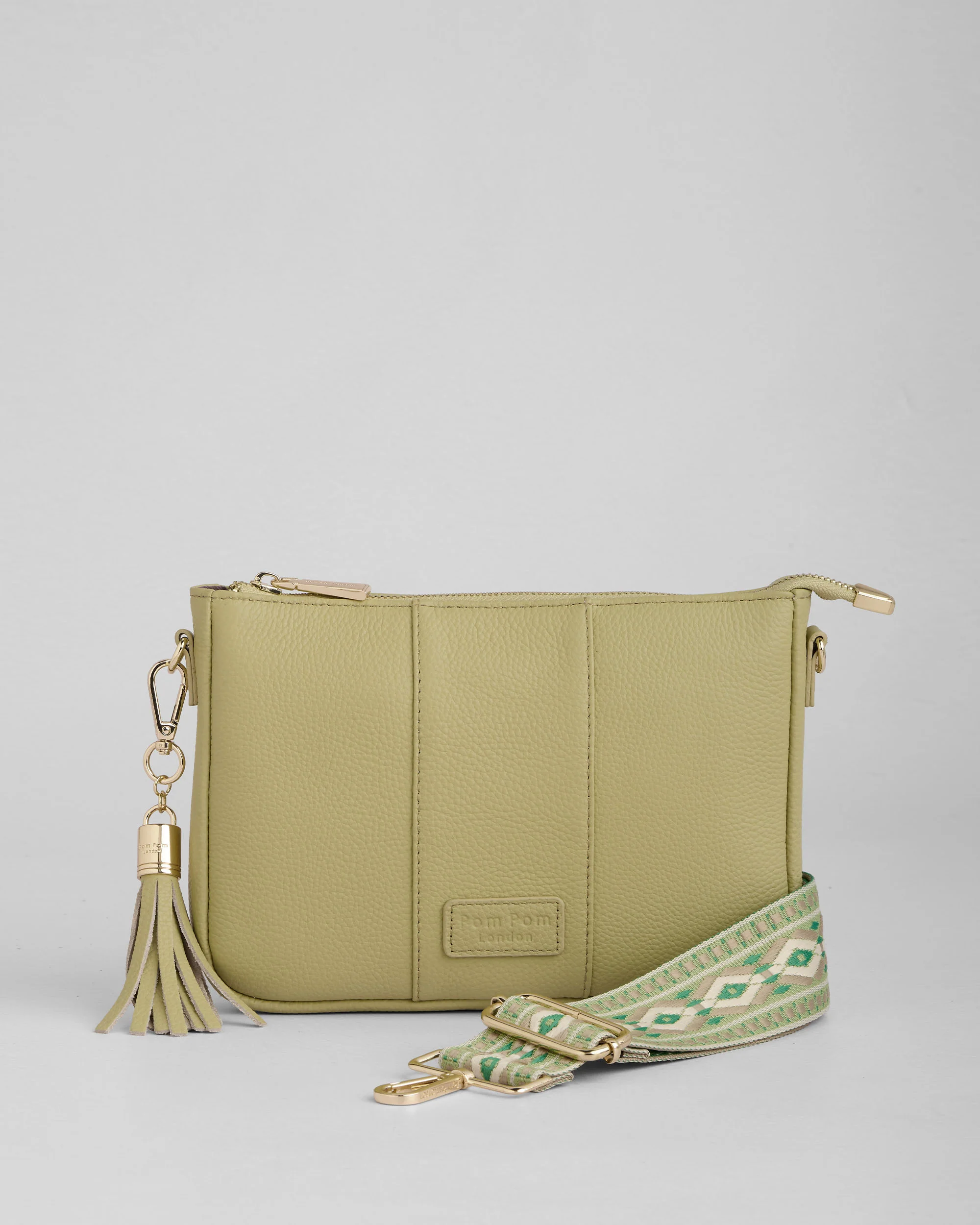 Pom Pom London City Slim Bag Pale Fern - Image 3