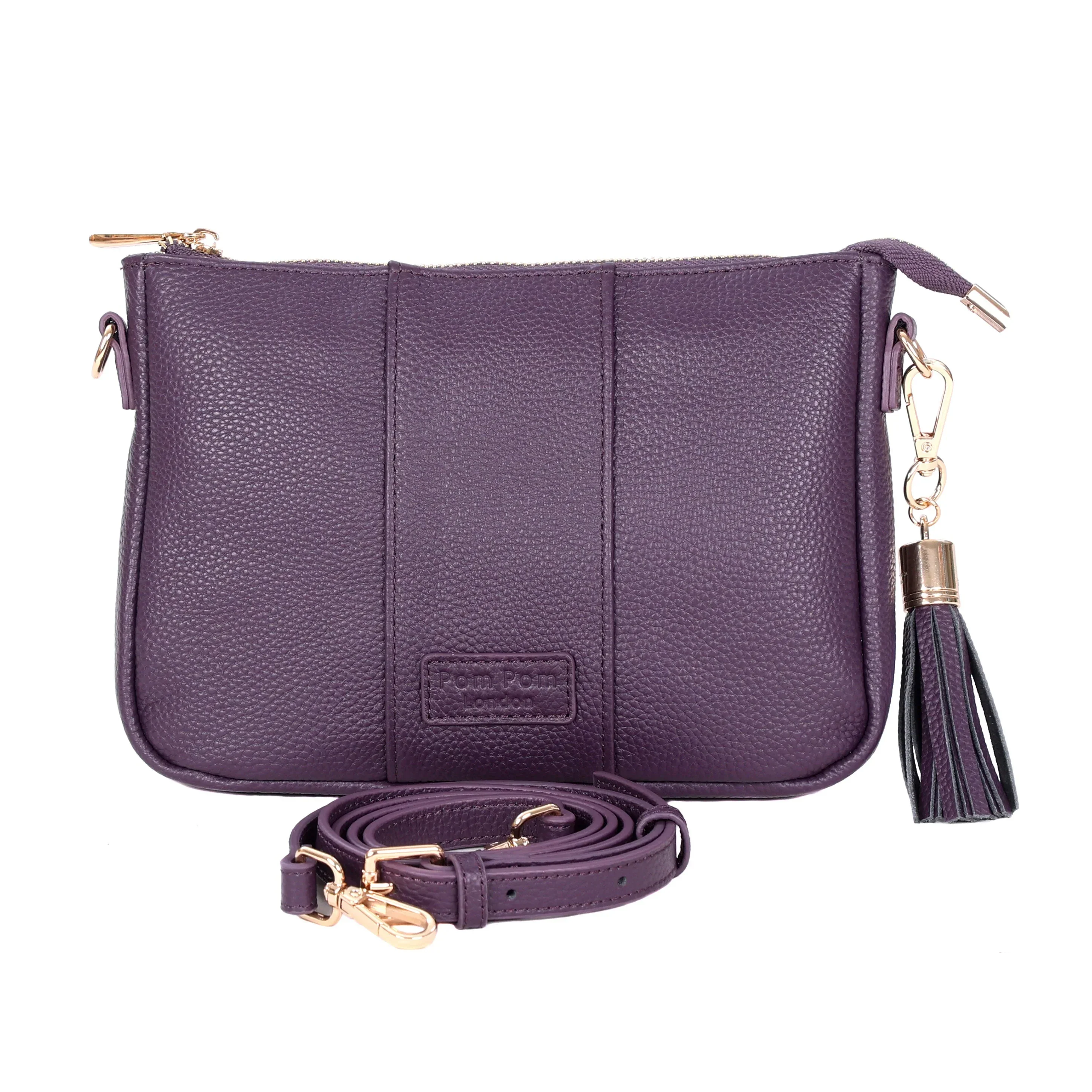 Pom Pom London City Slim Bag Purple Nightshade - Image 3