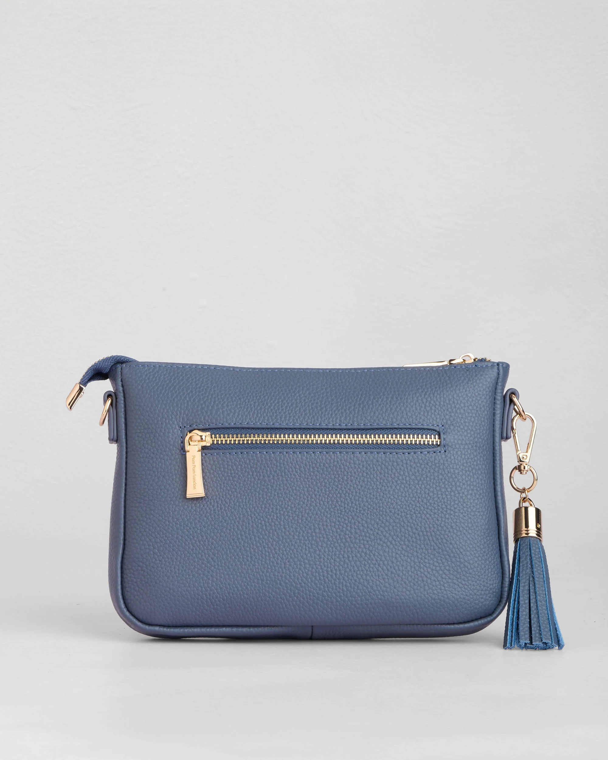 Pom Pom London City Slim Bag Slate Blue - Image 4