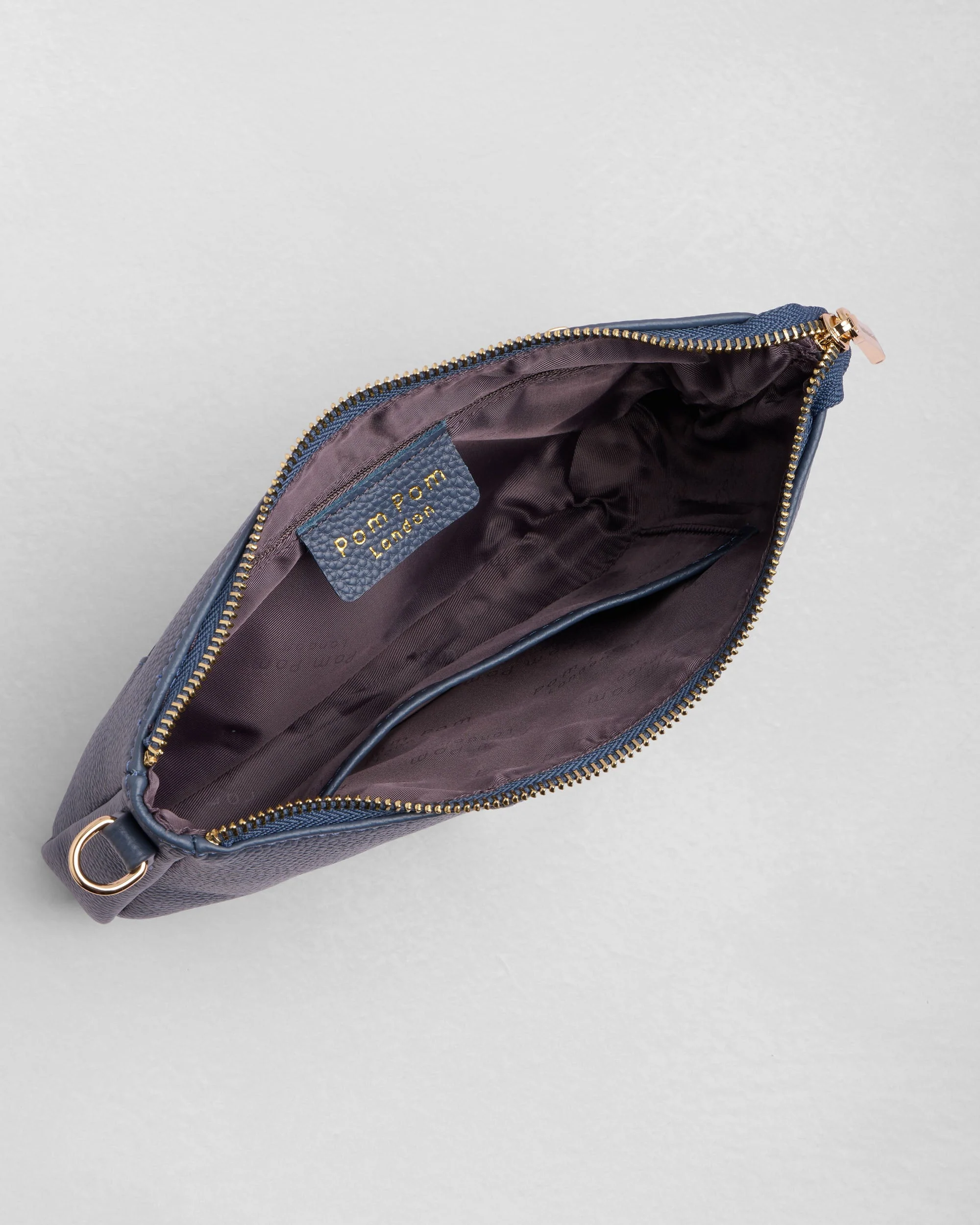 Pom Pom London City Slim Bag Slate Blue - Image 5