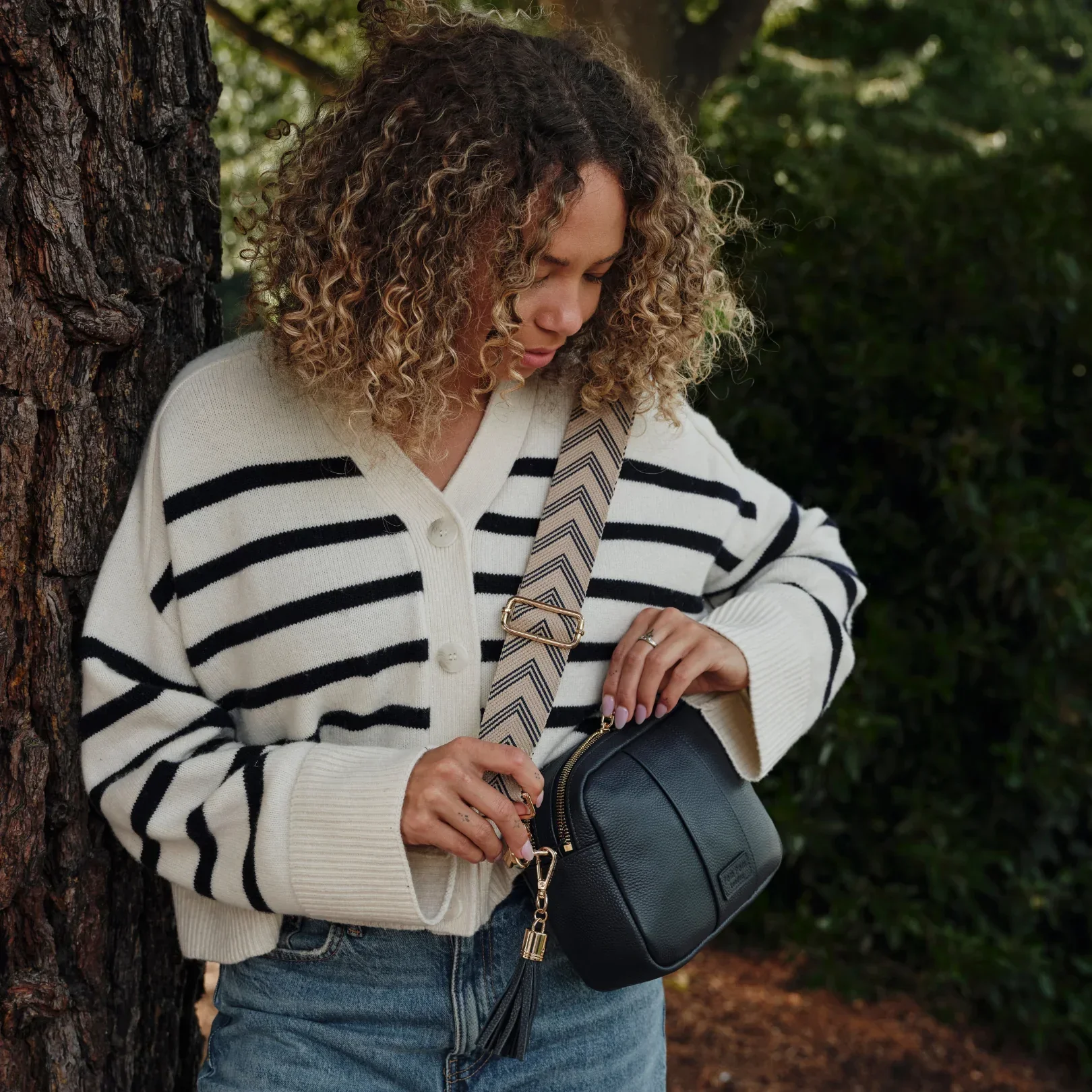 Pom Pom London City Duo Bag Navy - Image 2