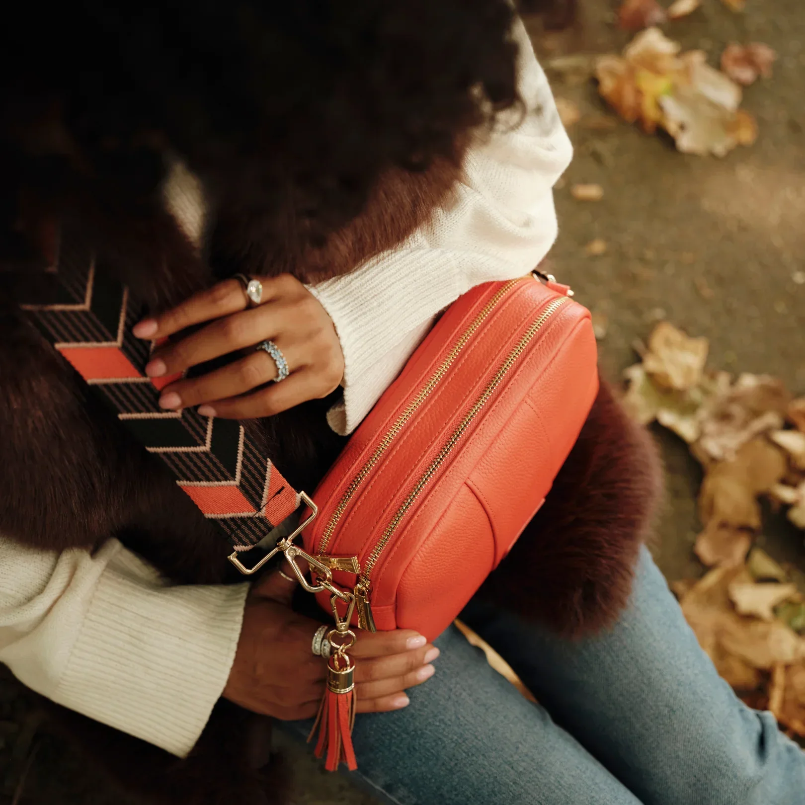 Pom Pom London City Duo Bag Orange Spice - Image 7