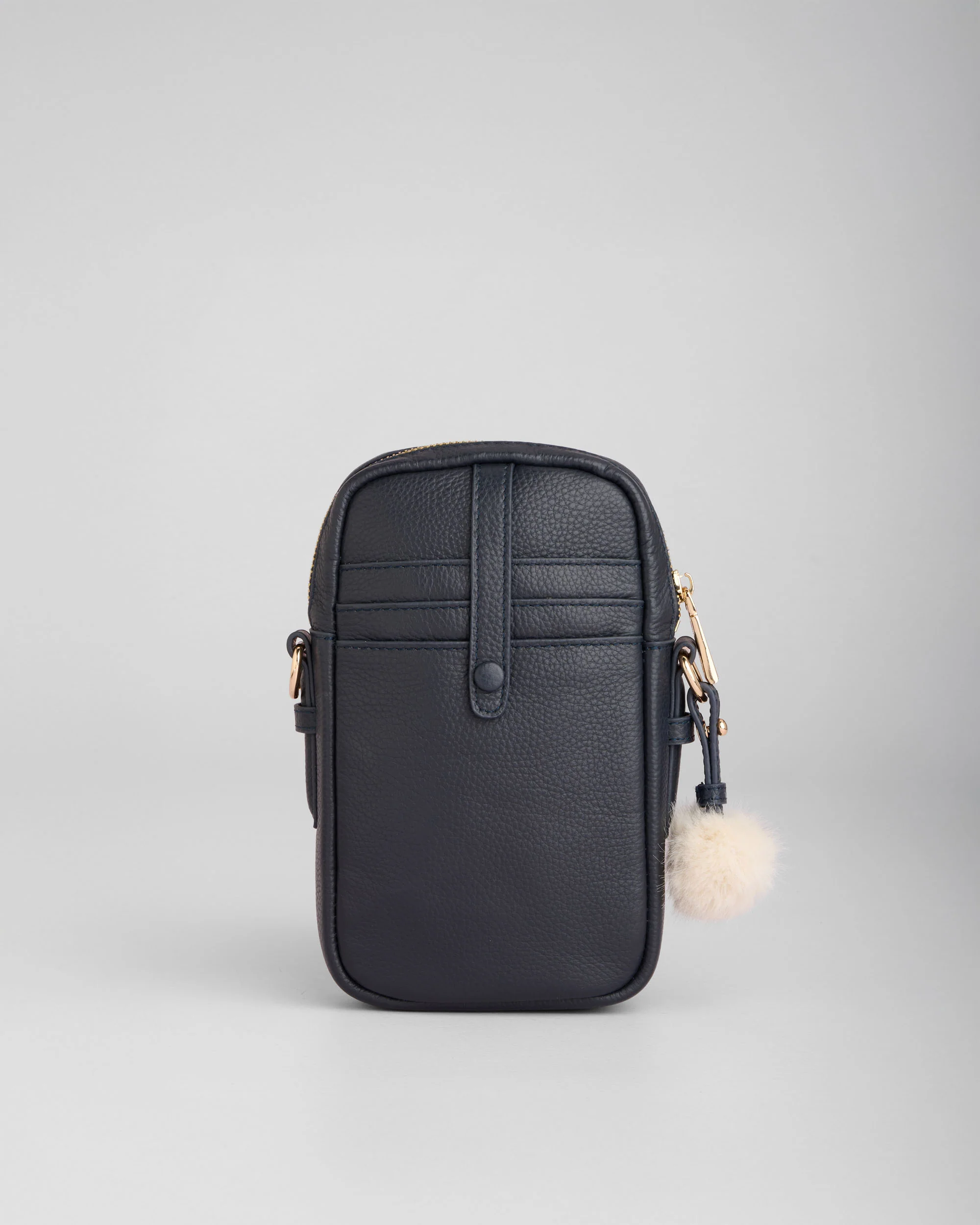 Pom Pom London Eaton Phone Bag Navy & Slate Blue - Image 3
