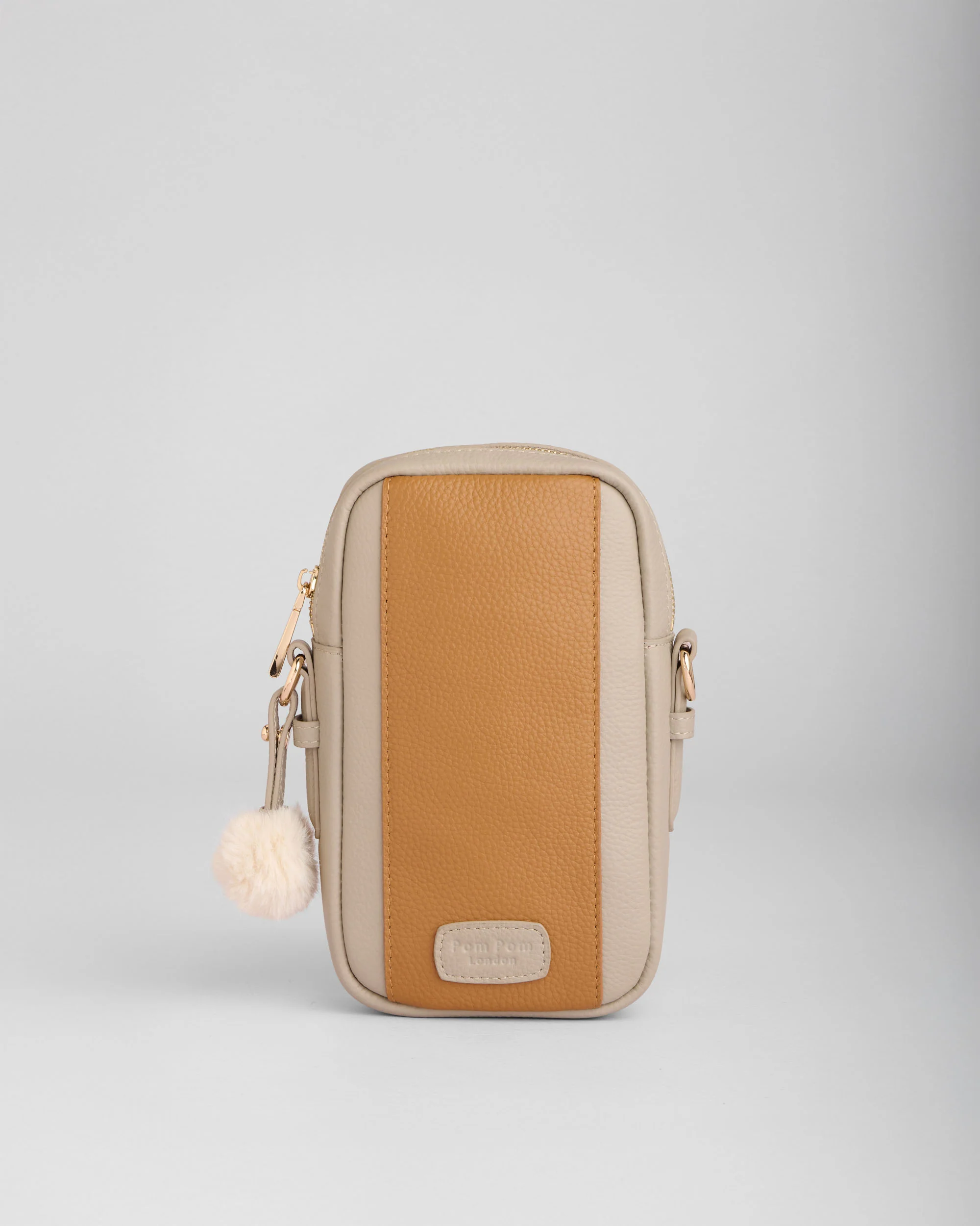 Pom Pom London Eaton Phone Bag Stone & Maple