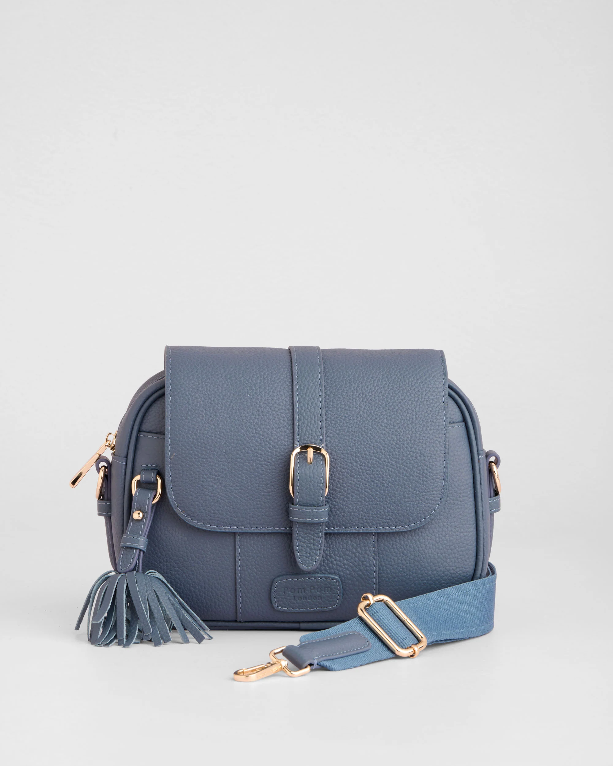 Pom Pom London Finsbury Bag Slate Blue - Image 3