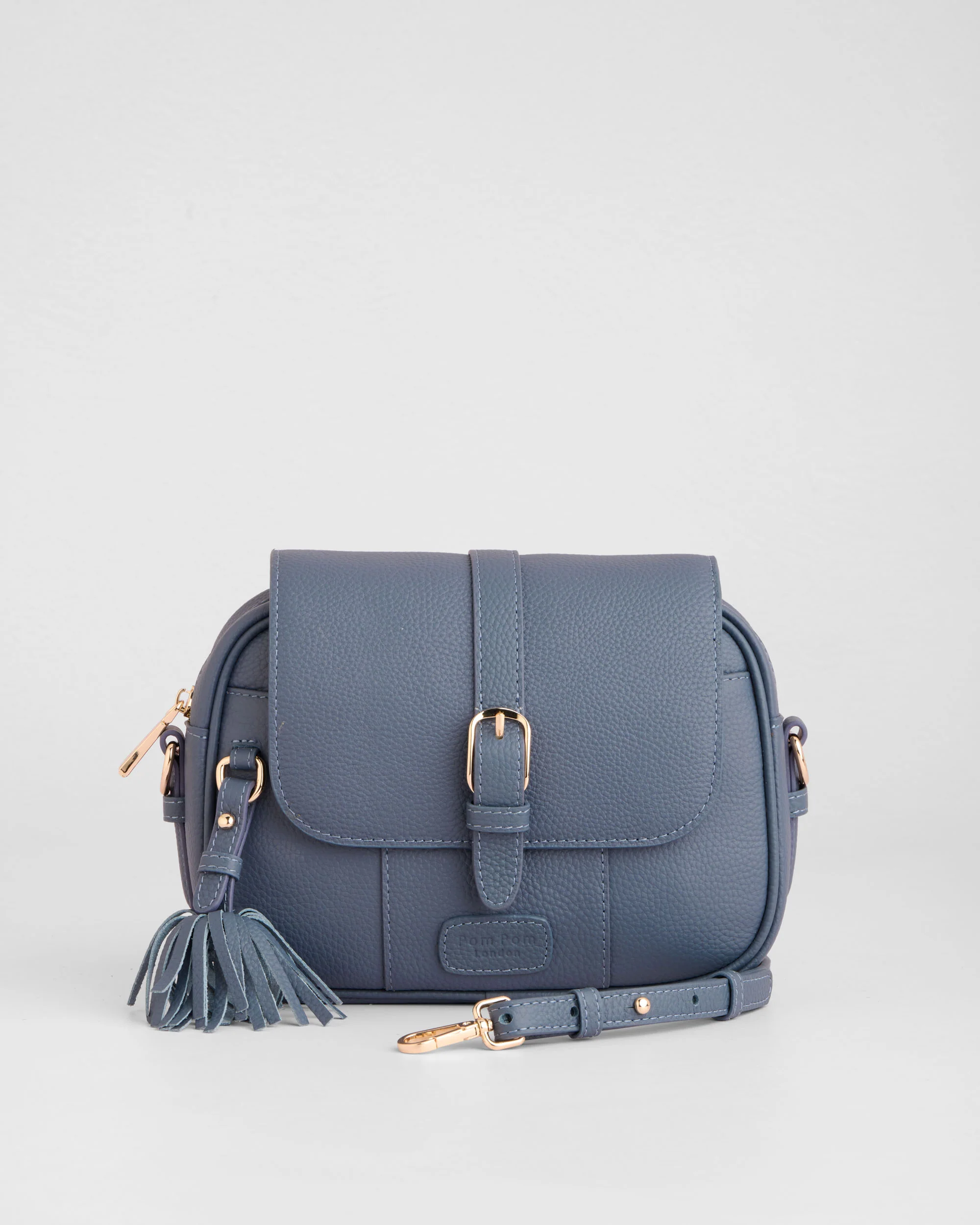 Pom Pom London Finsbury Bag Slate Blue - Image 4