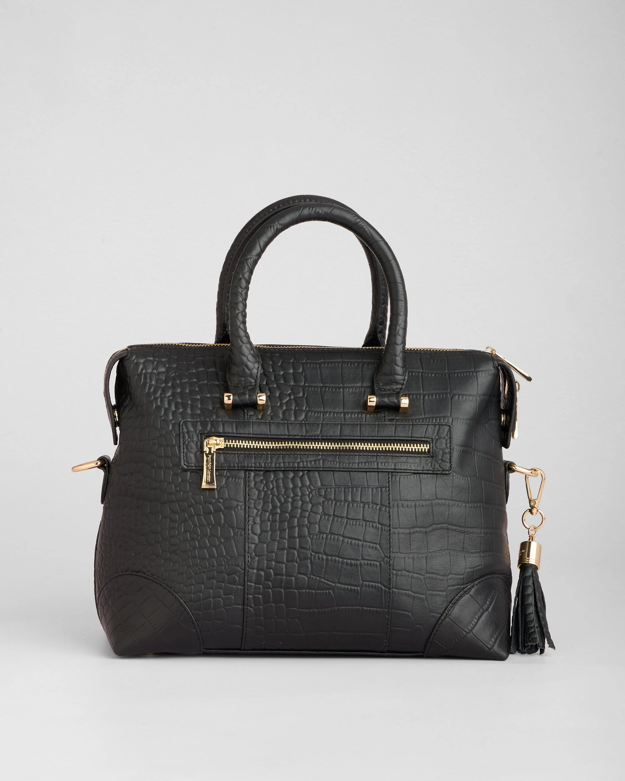 Pom Pom London Greenwich Bag Croc Black - Image 3