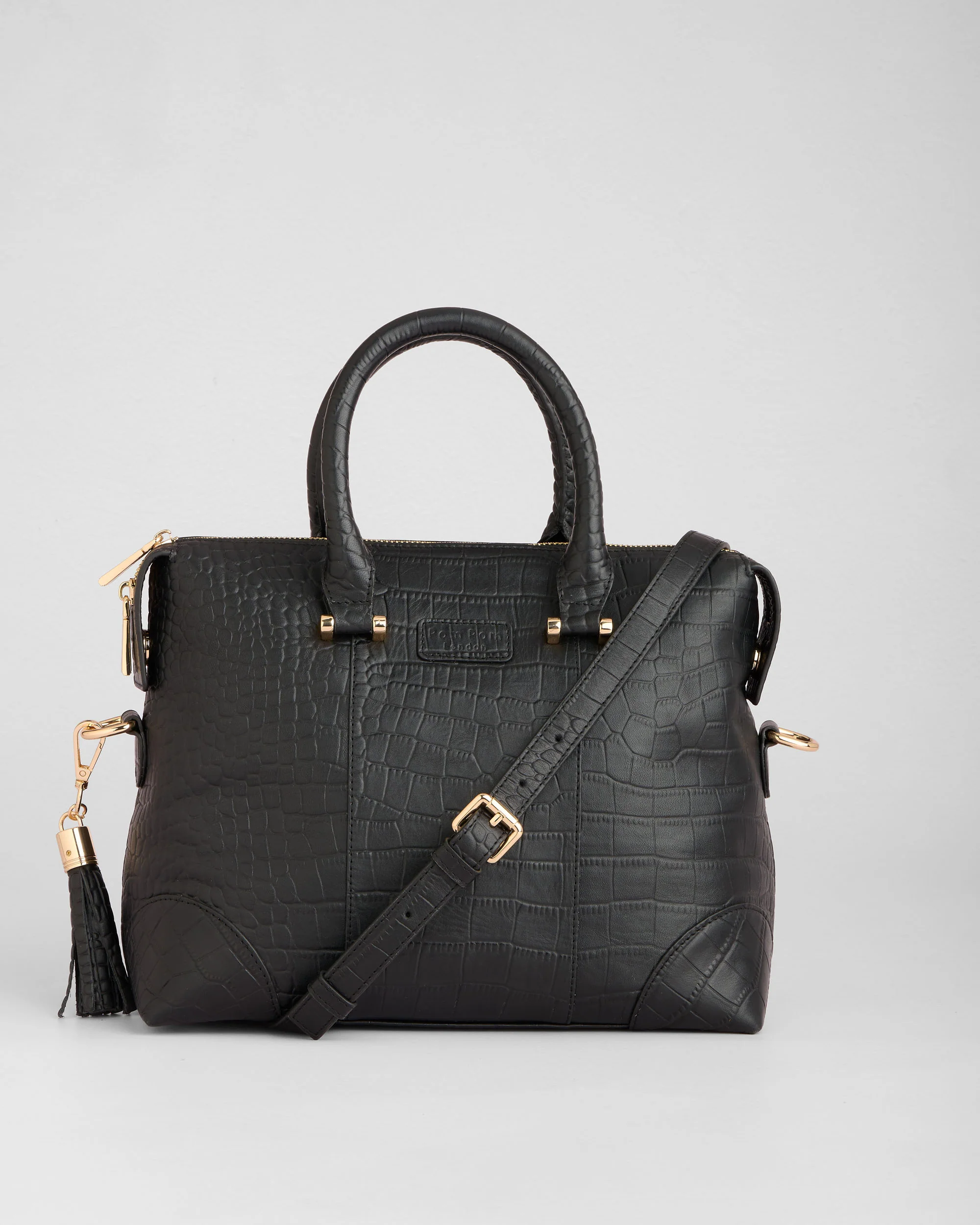 Pom Pom London Greenwich Bag Croc Black - Image 4