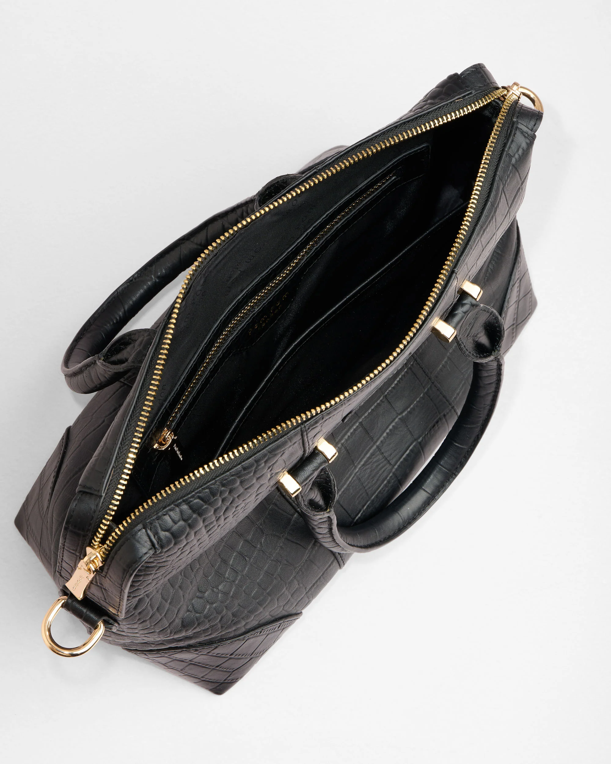 Pom Pom London Greenwich Bag Croc Black - Image 5