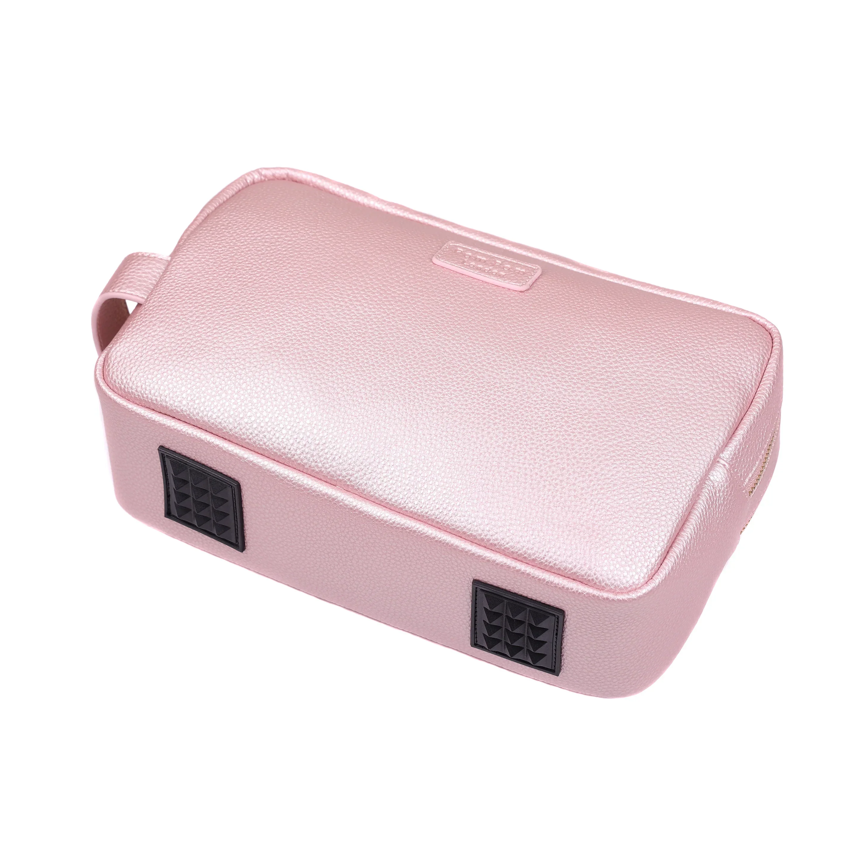 Pom Pom London Large Wash Bag Metallic Pale Pink - Image 4