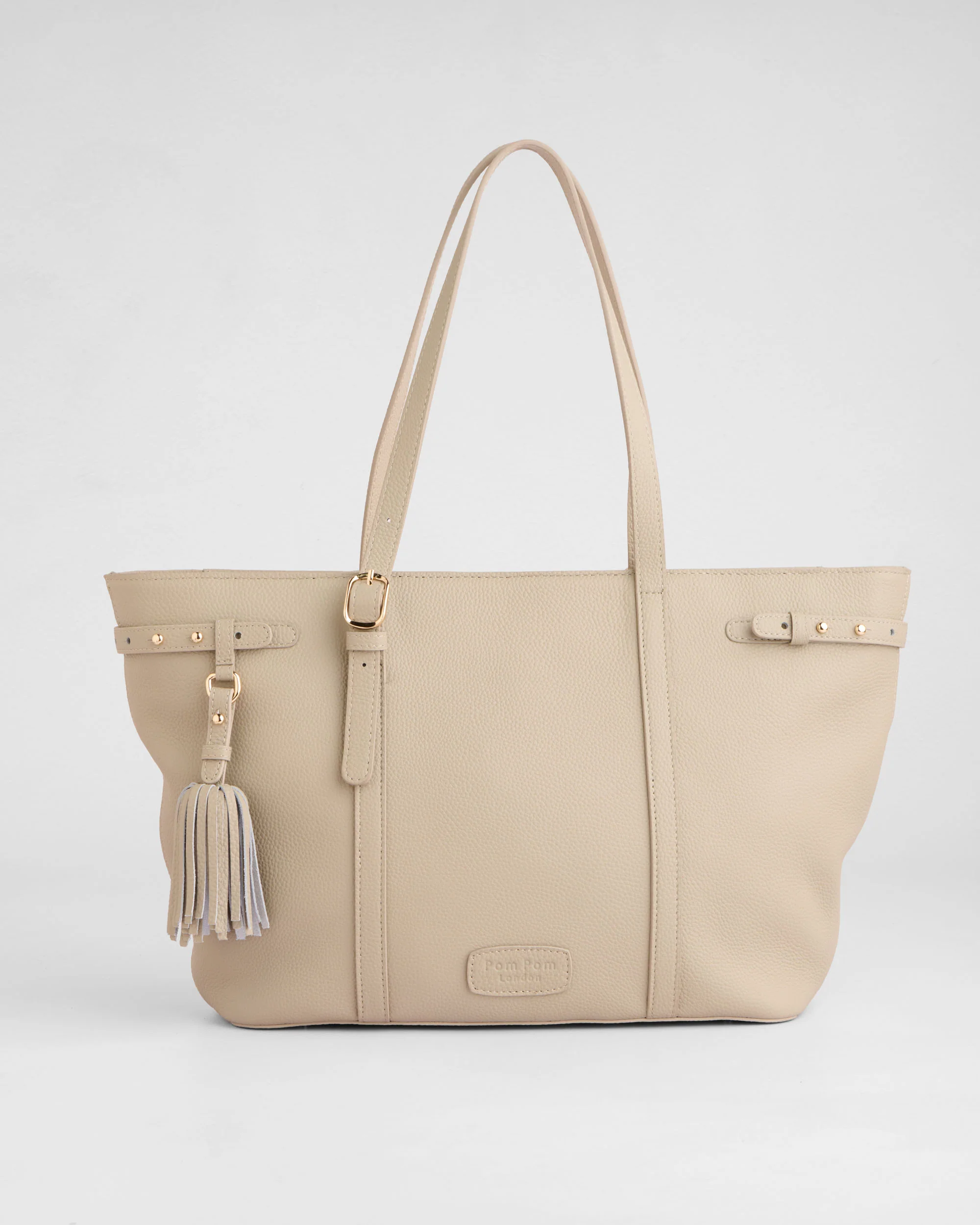 Pom Pom London Pelham Tote Bag Stone - Image 3
