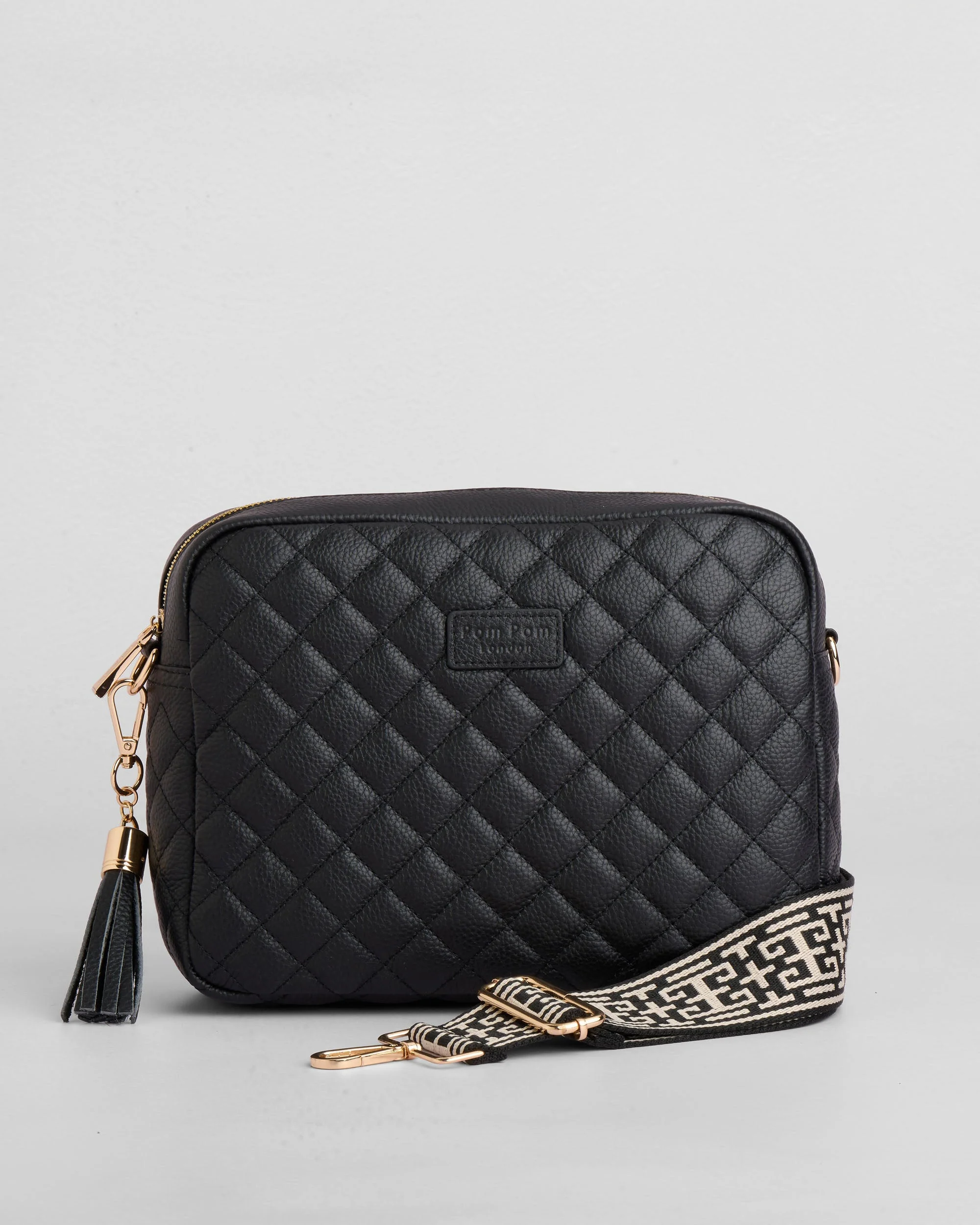 Pom Pom London Quilted City Plus Bag Black - Image 4