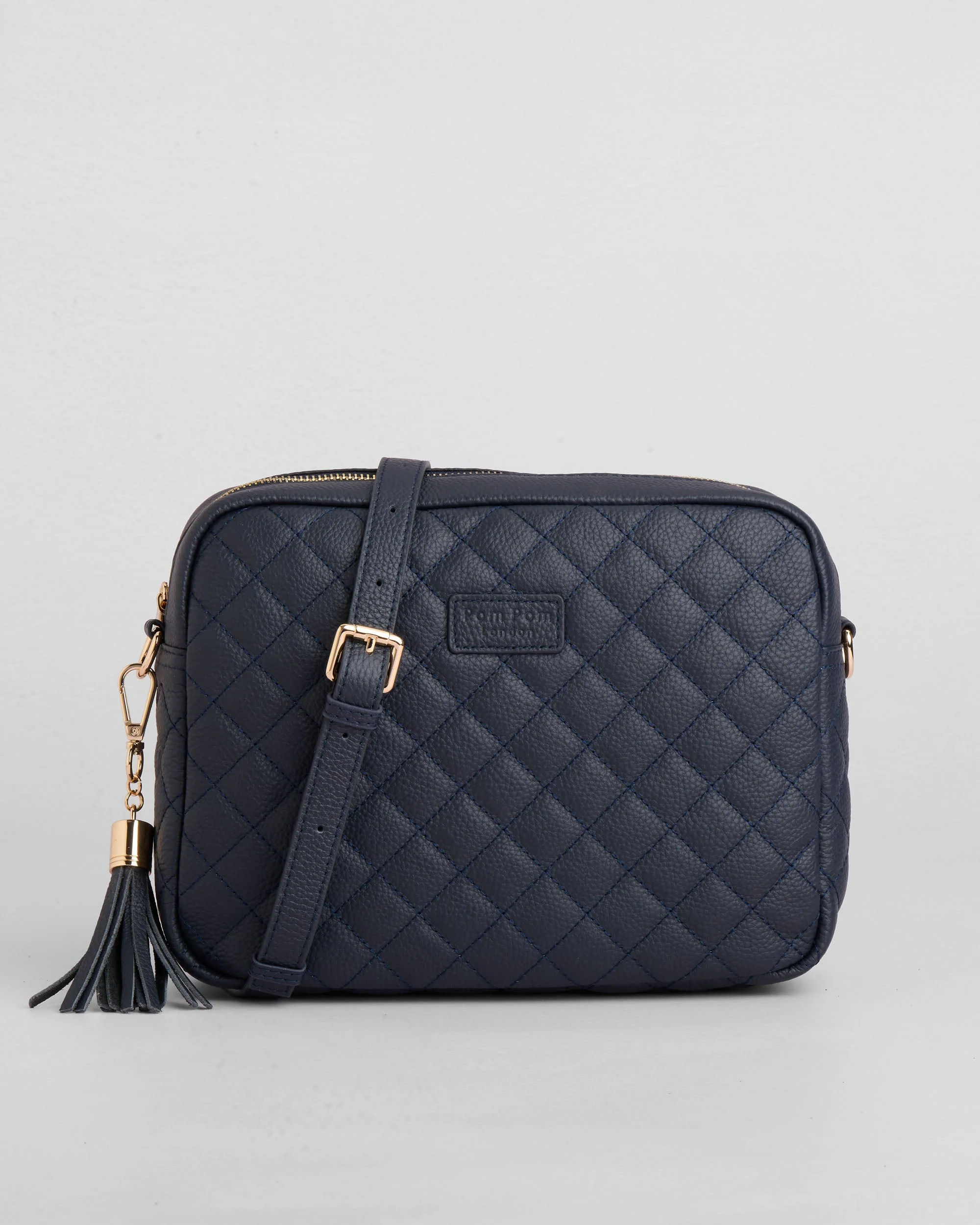 Pom Pom London Quilted City Plus Bag Navy - Image 2