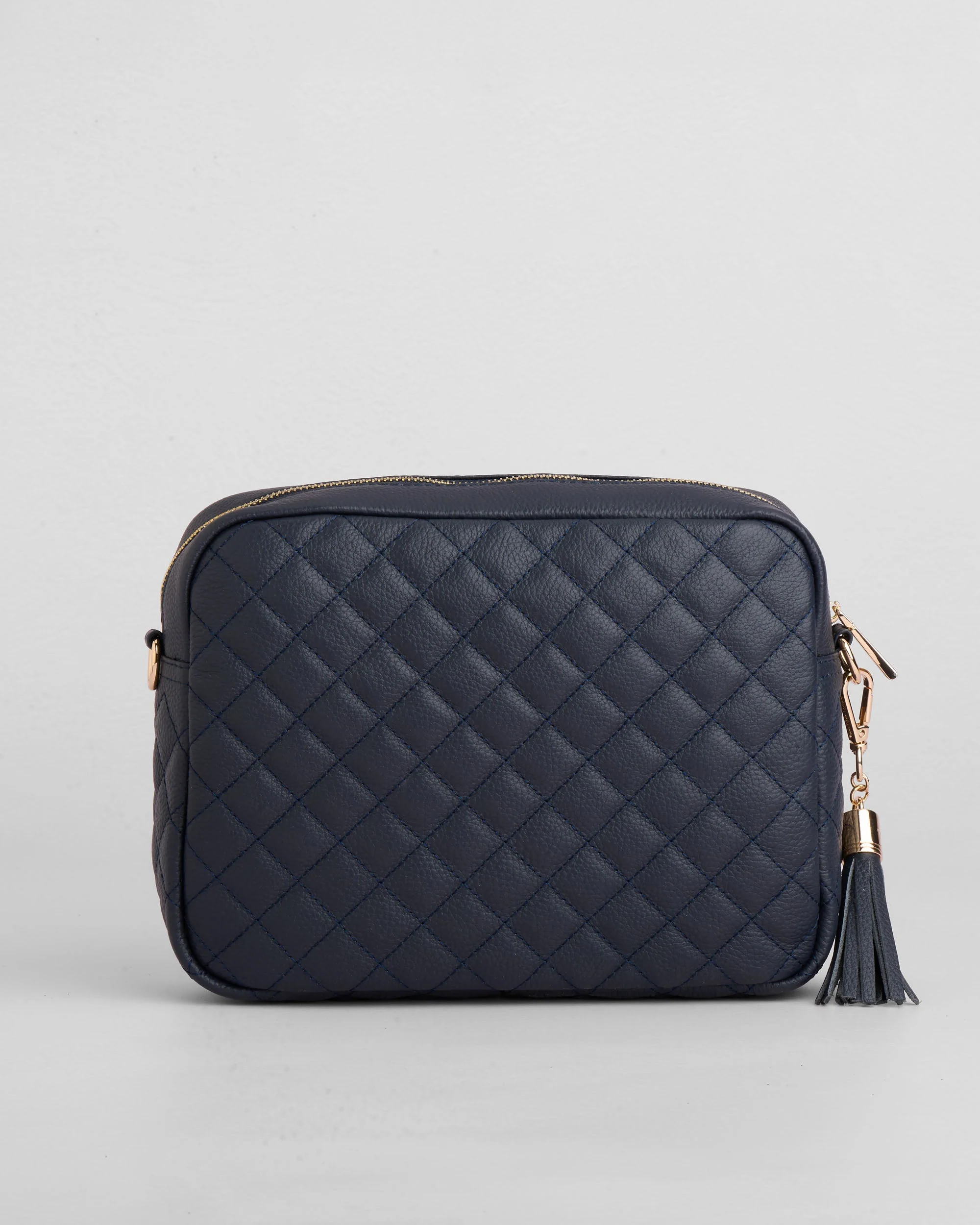 Pom Pom London Quilted City Plus Bag Navy - Image 4