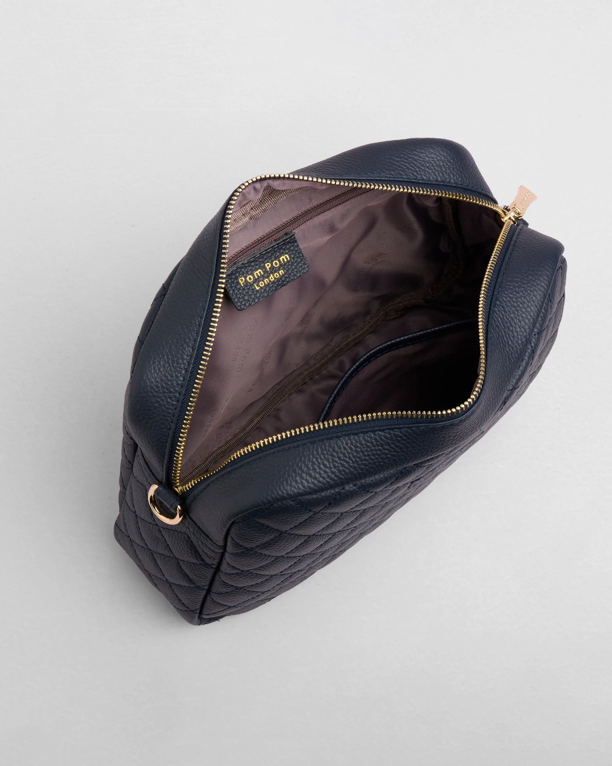 Pom Pom London Quilted City Plus Bag Navy - Image 5