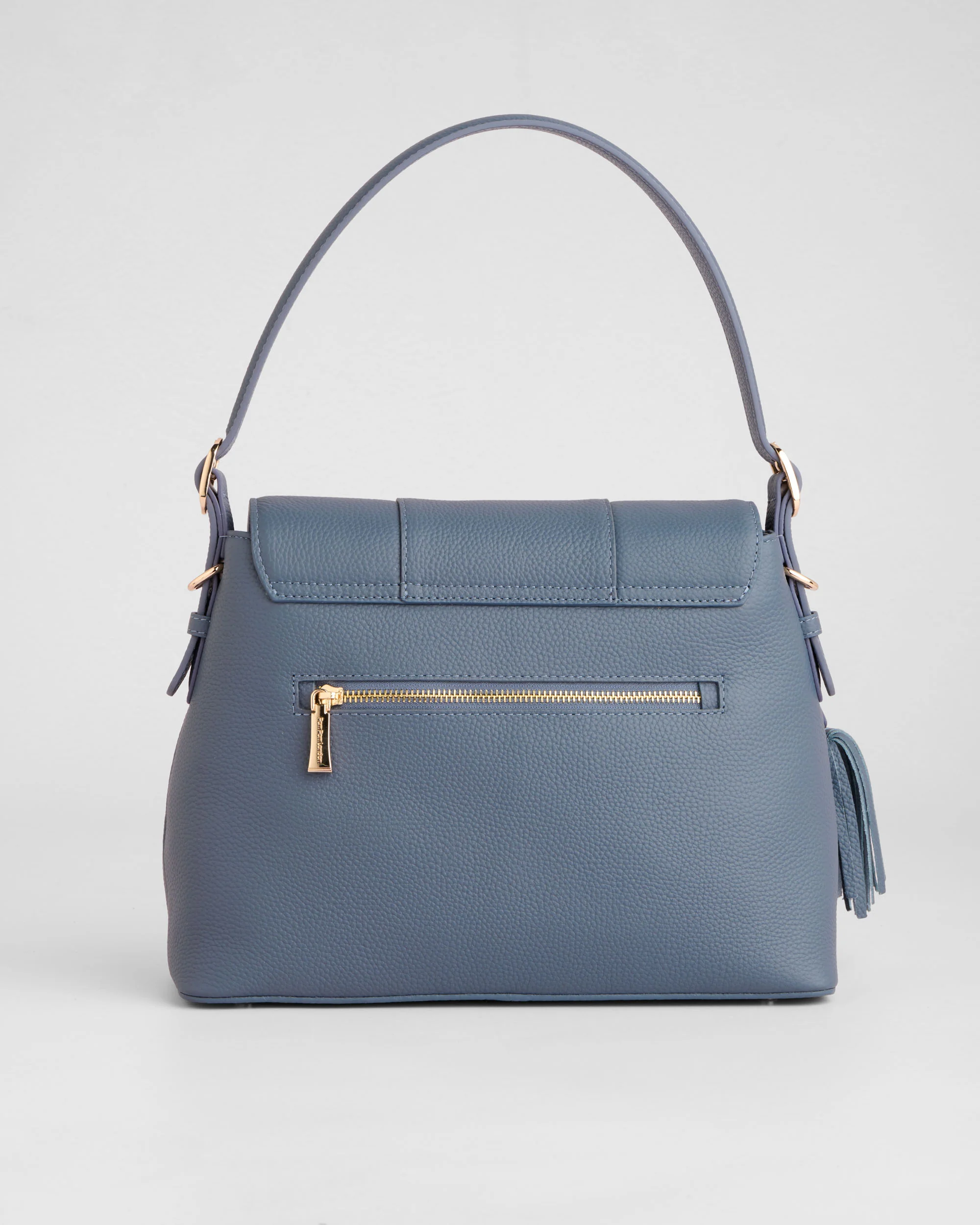 Pom Pom London Strand Bag Slate Blue - Image 4