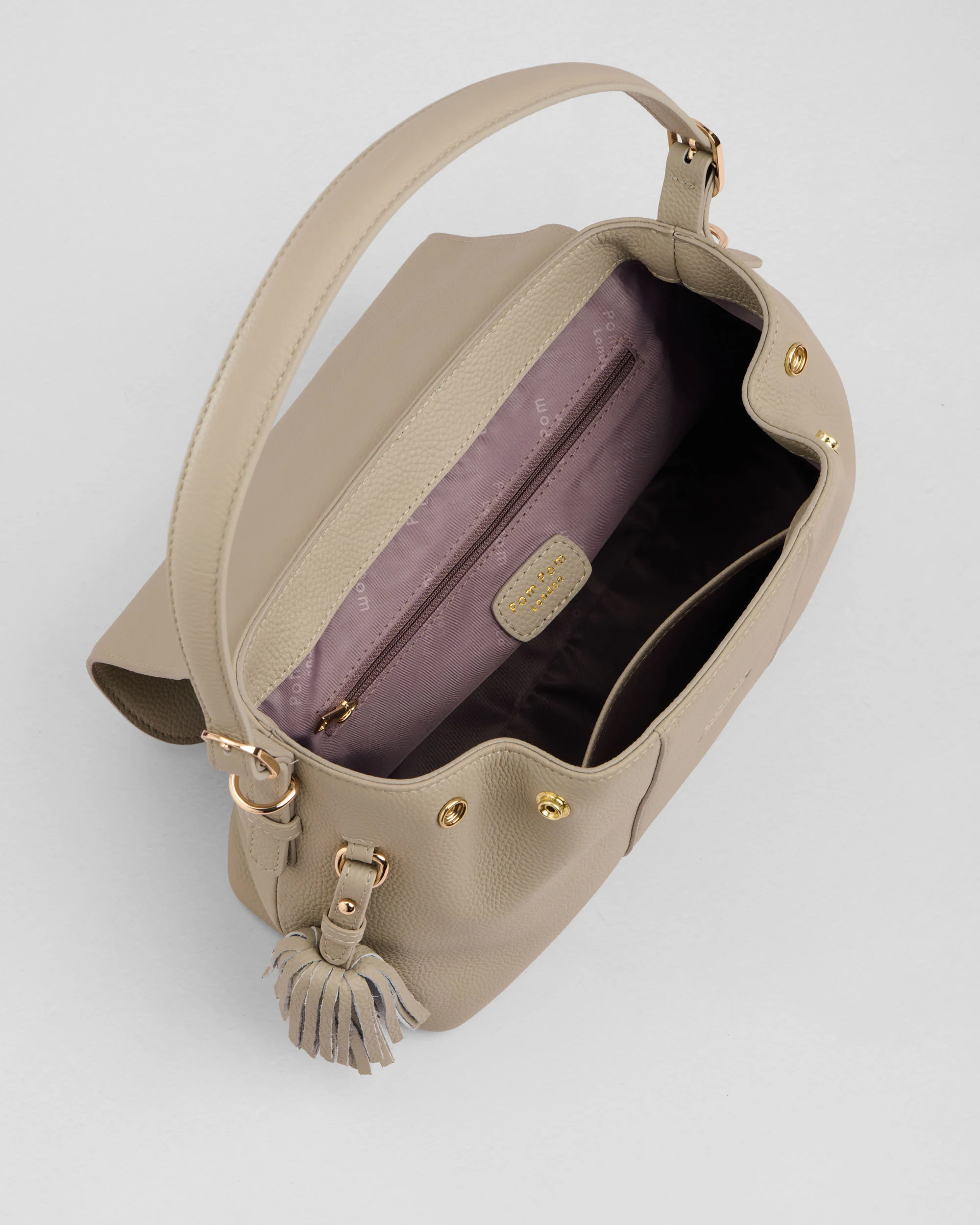 Pom Pom London Strand Bag Stone - Image 5