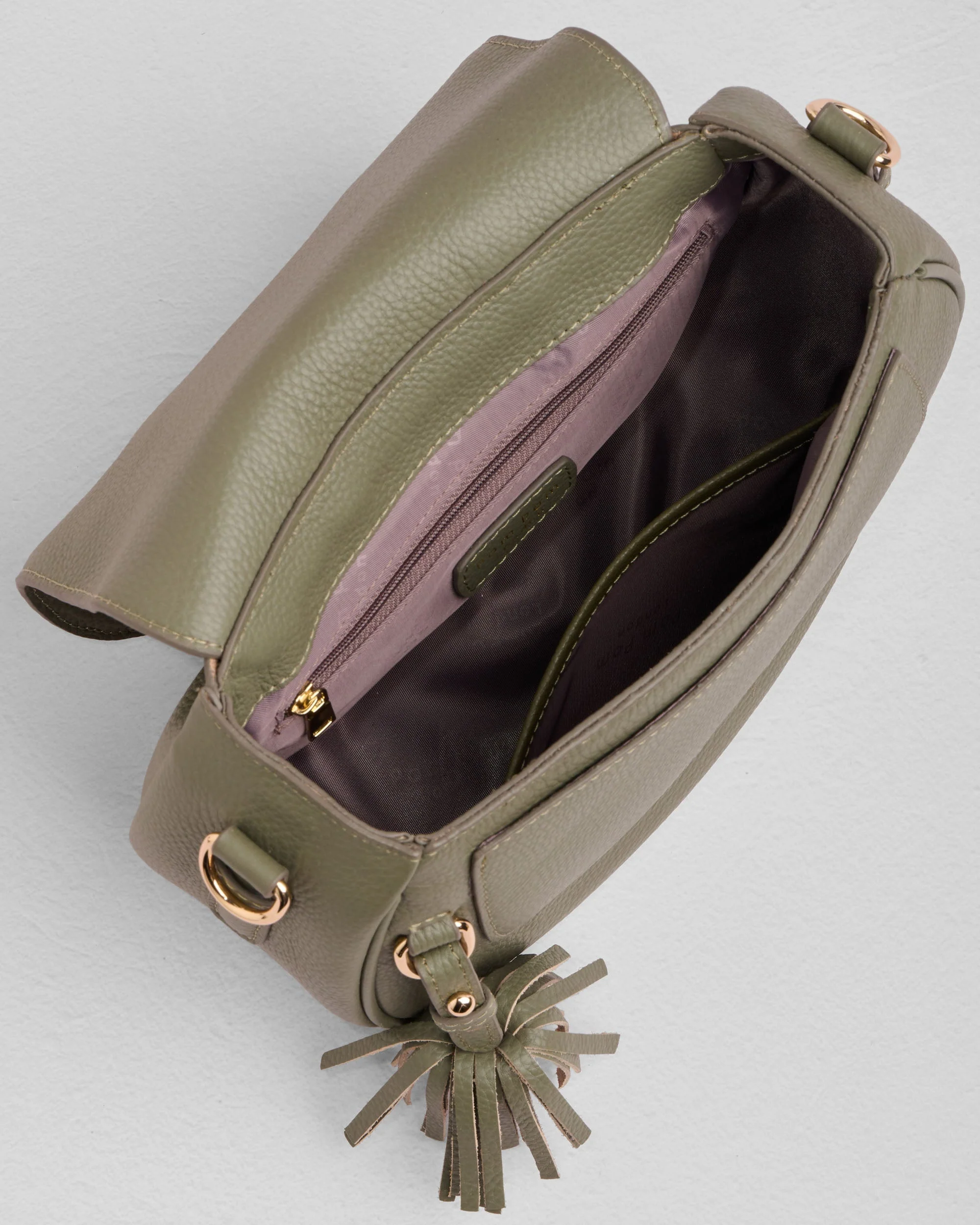 Pom Pom London Wilmington Bag Sage Green - Image 6