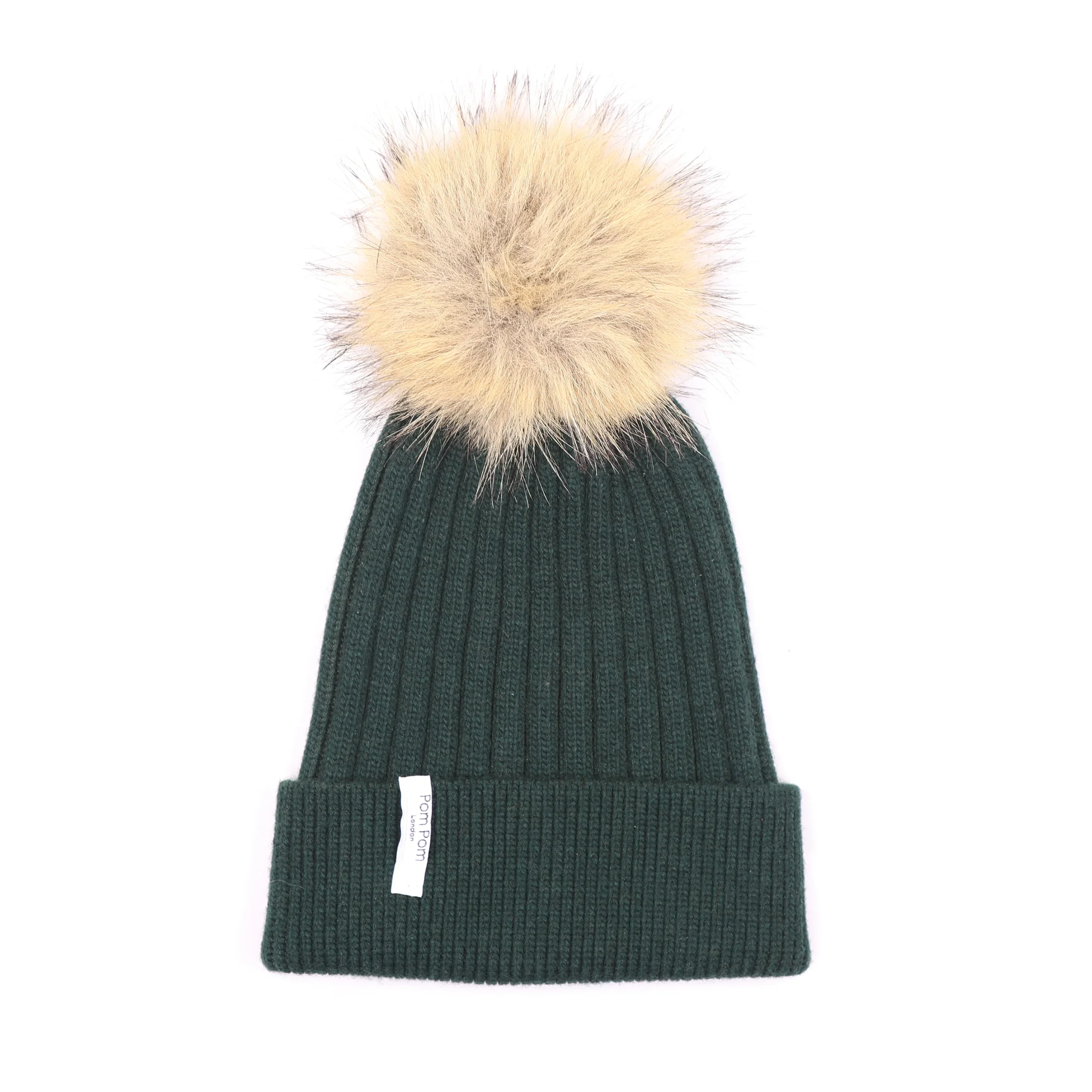 Ribbed Cashmere Hat Green