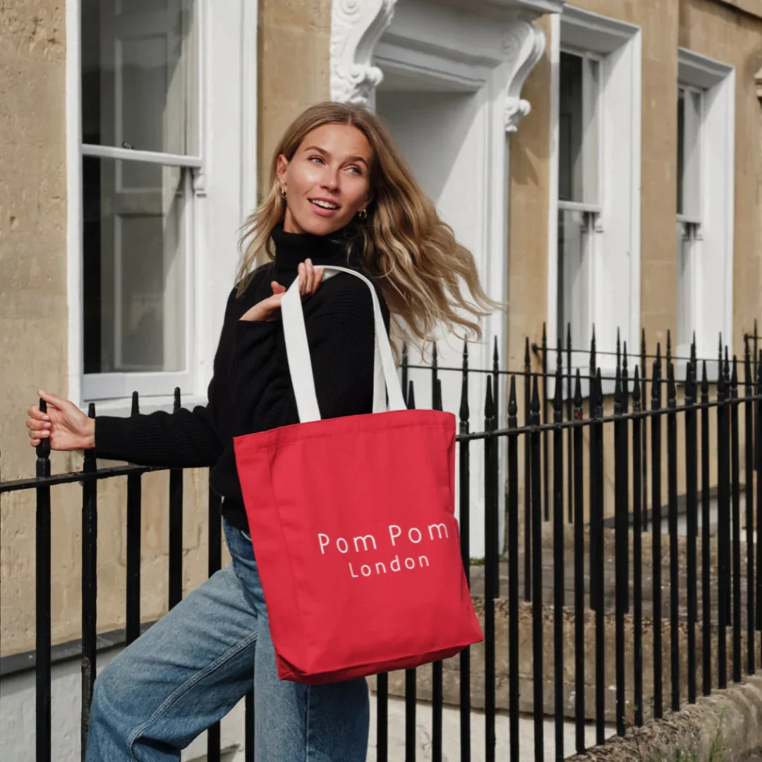 Shopping Tote Crimson Red - Image 2