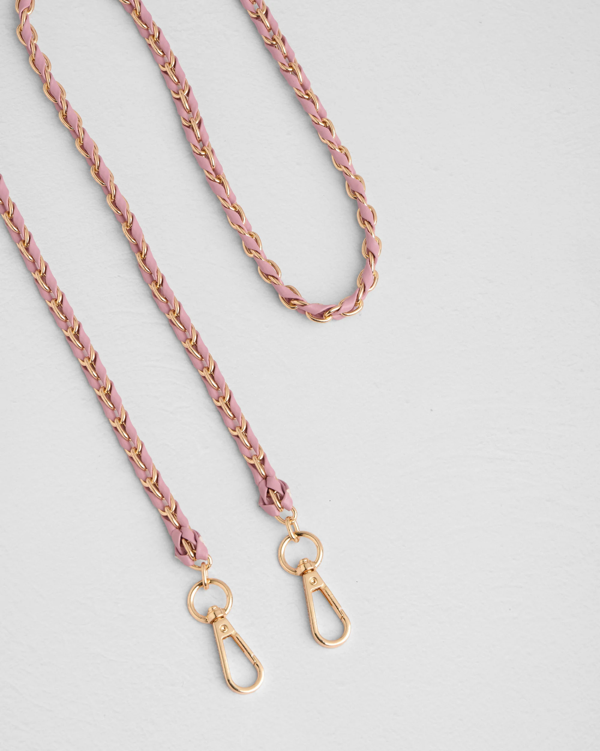 Strap Gold Chain Pale Pink Weave