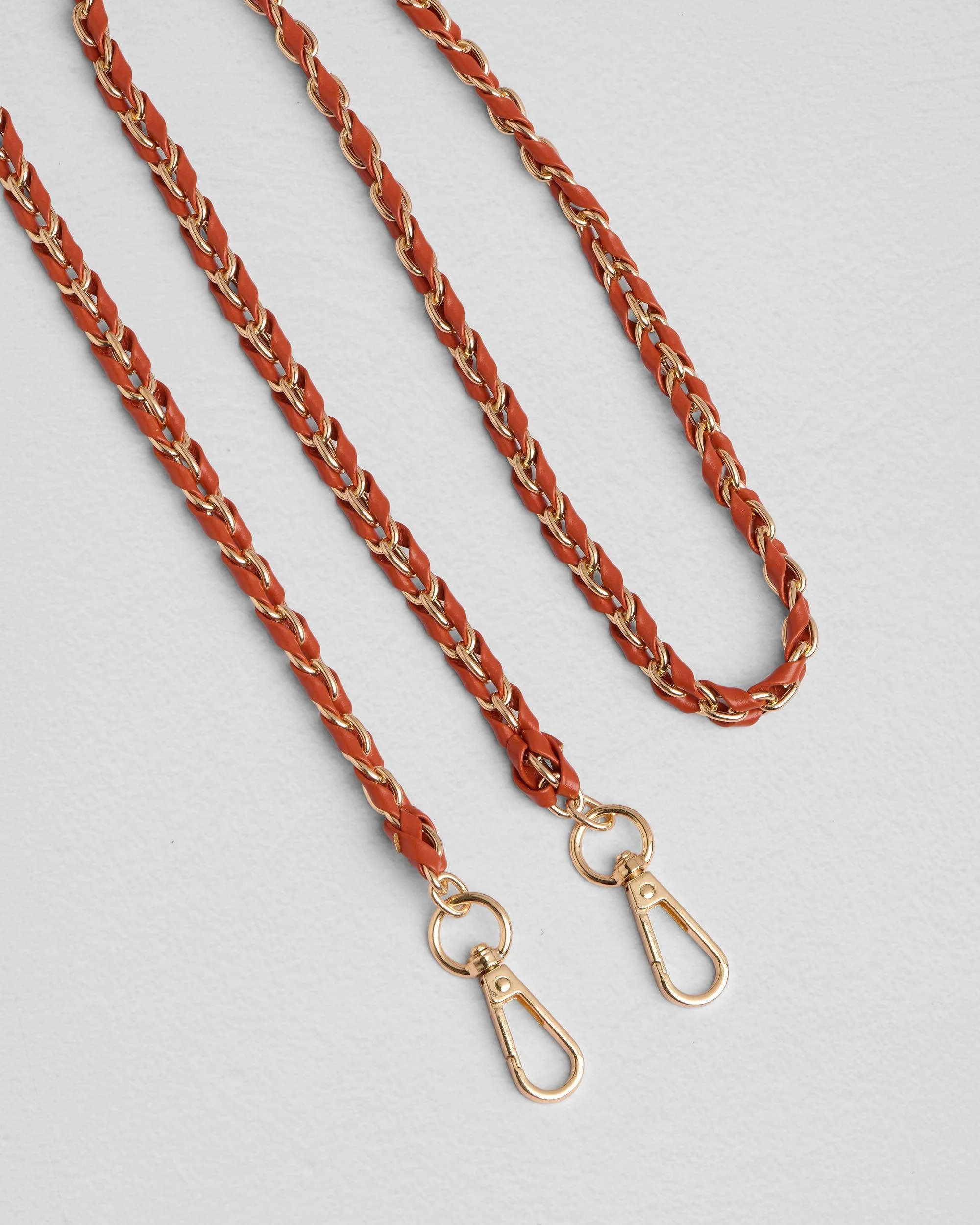 Strap Gold Chain Burnt Orange Weave
