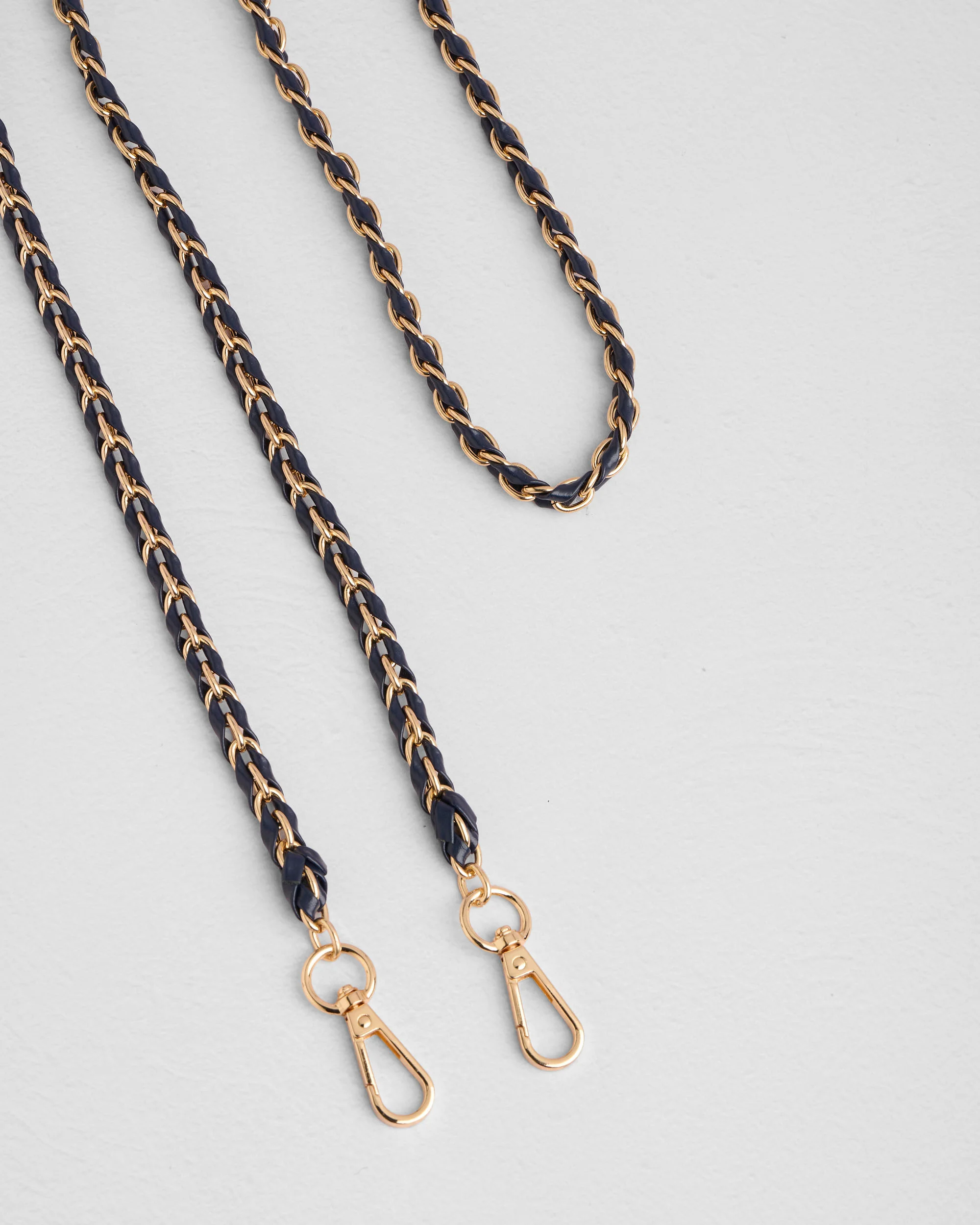 Strap Gold Chain Navy Weave