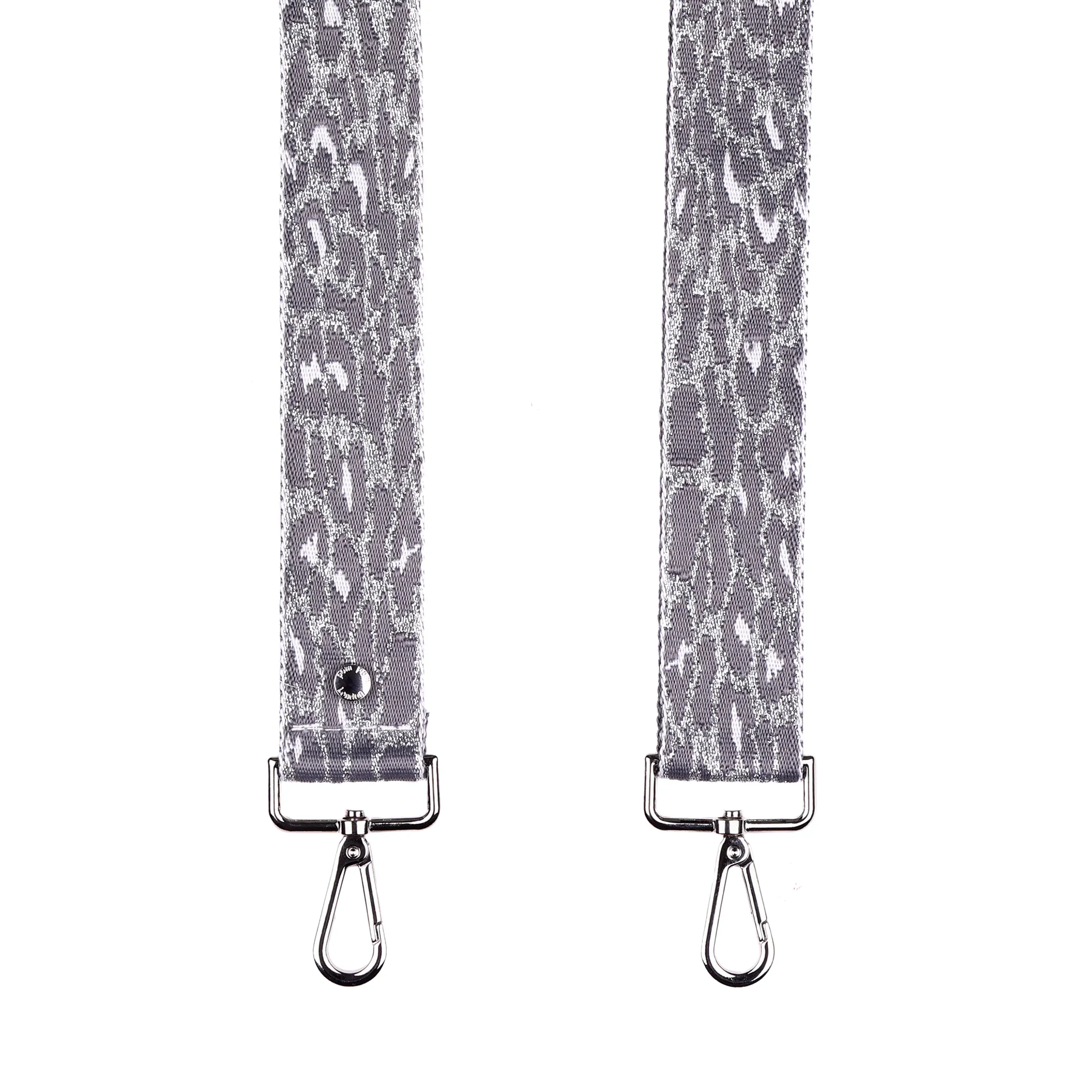 Strap Silver & Grey Leopard Silver Hardware
