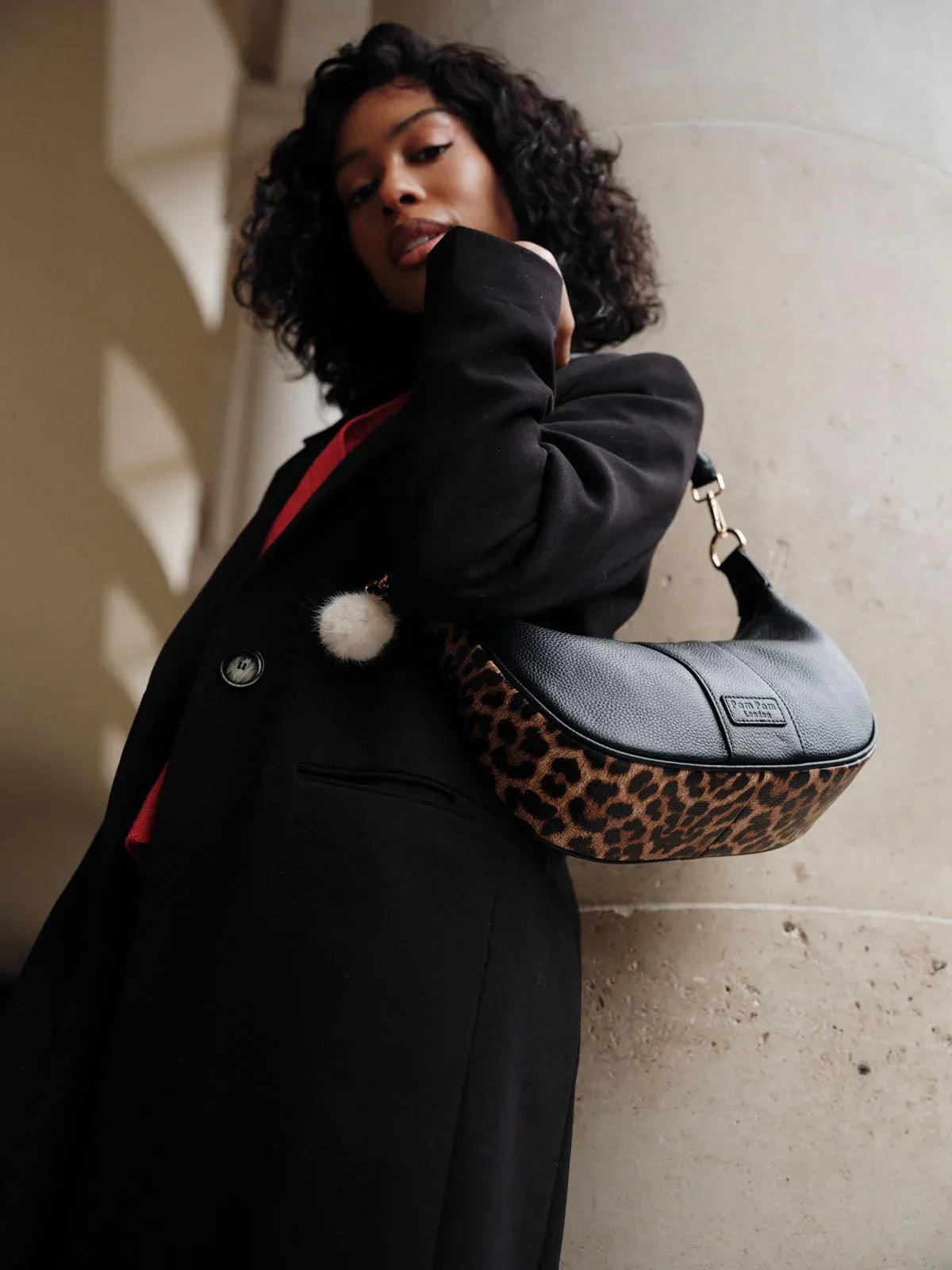 Sutton Sling Bag Leopard Print Black - Image 2